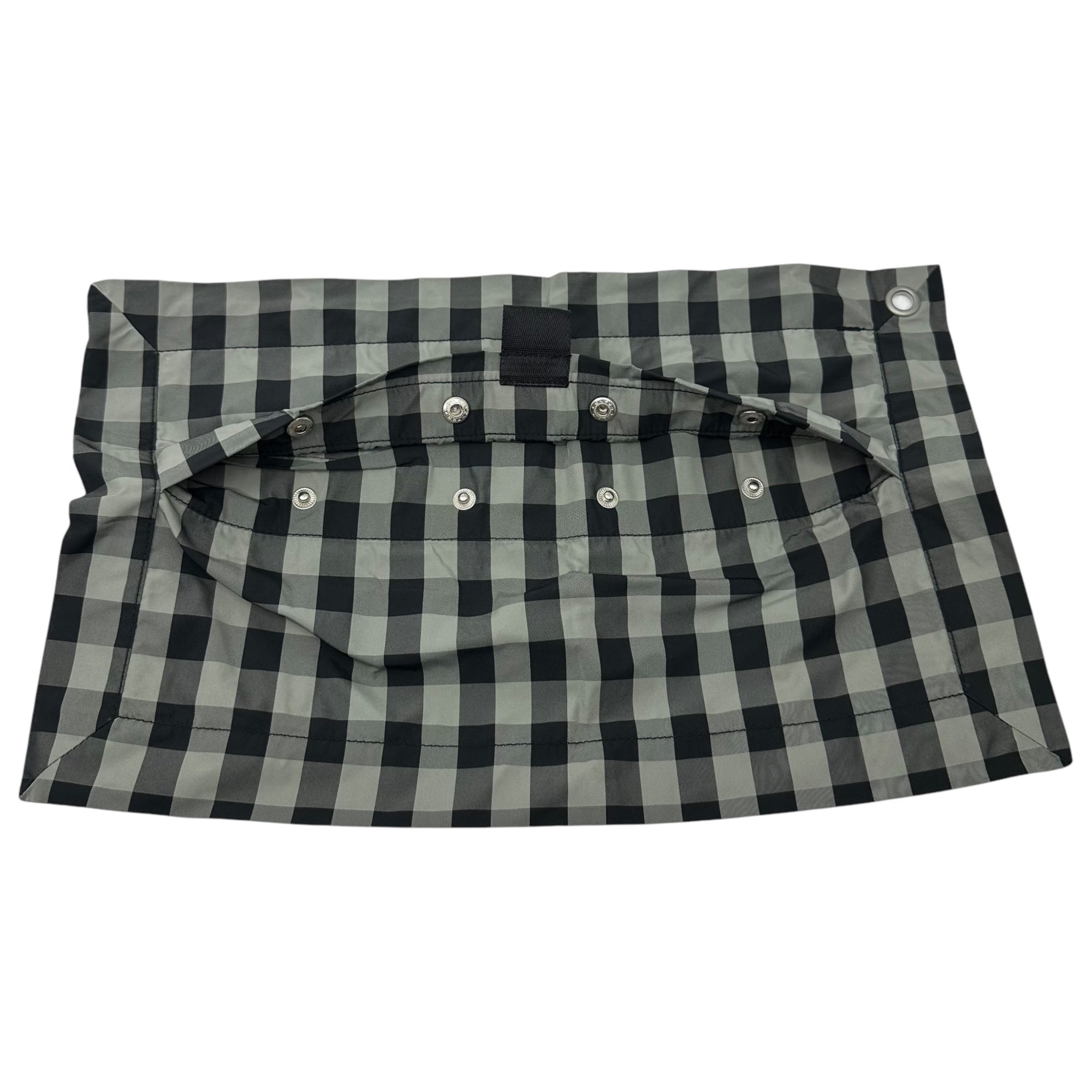 MARITHE FRANCOIS GIRBAUD(マリテフランソワジルボー) 00's Gingham Check Round Collar Double Coat ギンガム チェック 丸襟 ダブル コート F5-7180 M ブラック×グレー Y2K 変形