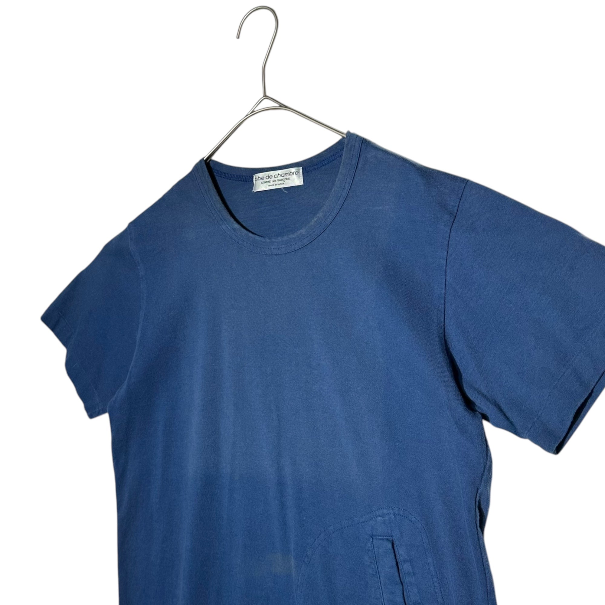 robe de chambre COMME des GARCONS(ローブドシャンブルコムデギャルソン) 03SS Side Pocket S/S T-Shirt 製品染め サイド ポケット 半袖 Tシャツ RI-T014 表記無(M程度) ブルー AD2002