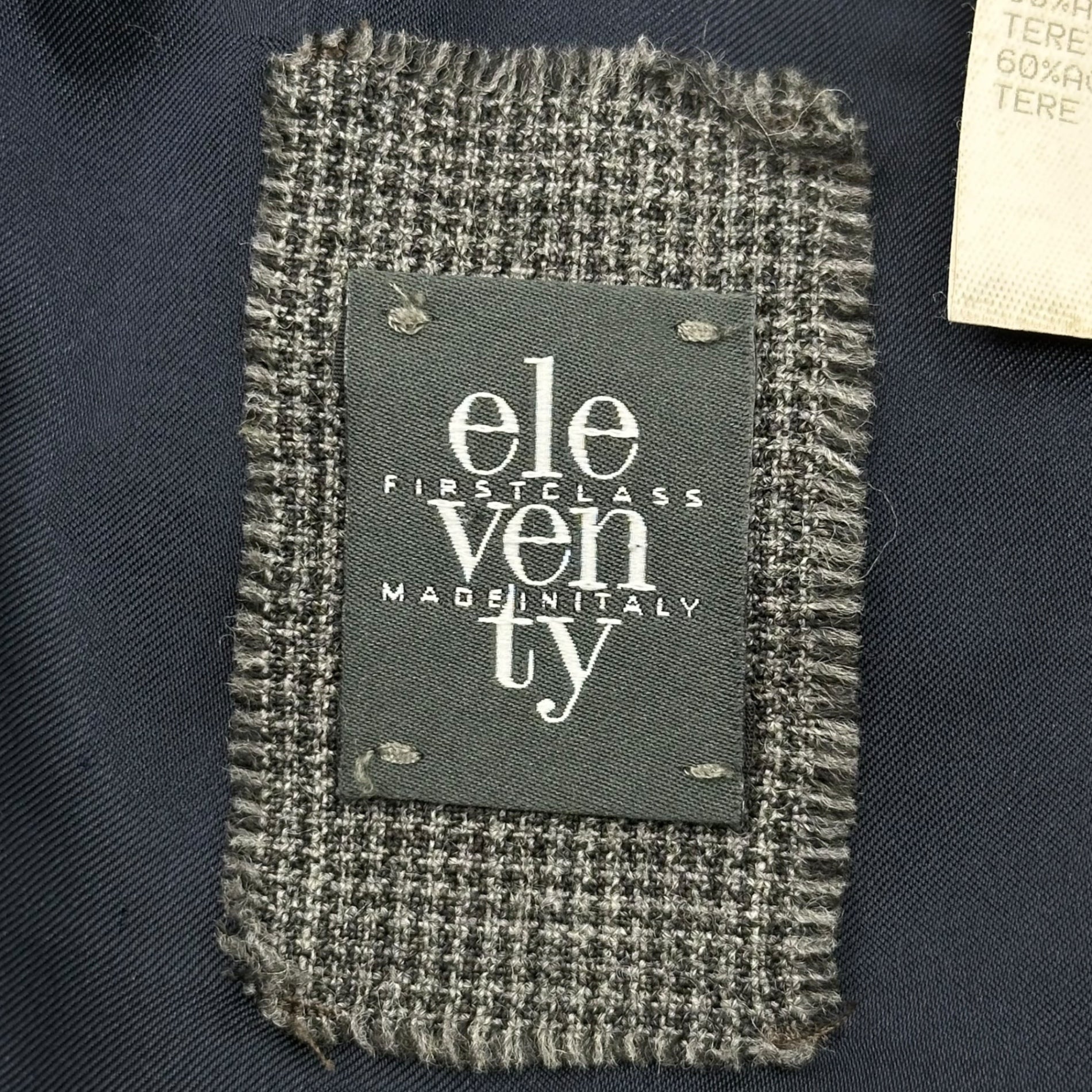 eleventy(イレブンティ) Wool Mix check 2B tailored jacket ウール混 チェック 2B テーラードジャケット 50(XL程度) グレー スーツ ドレス