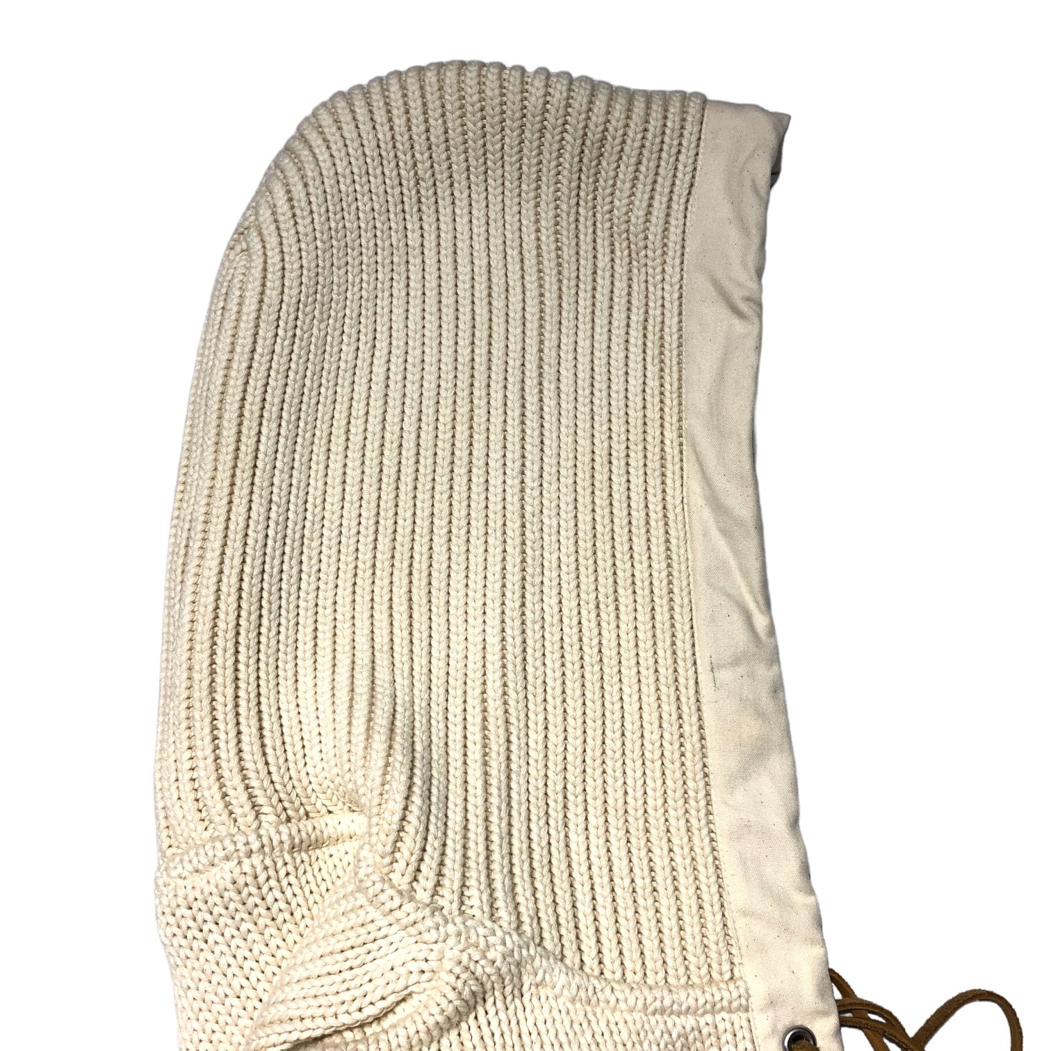 GOODENOUGH(グッドイナフ) 90’s lace-up knit pullover hoodie レースアップ ニット プルオーバー パーカー 藤原ヒロシ M アイボリー