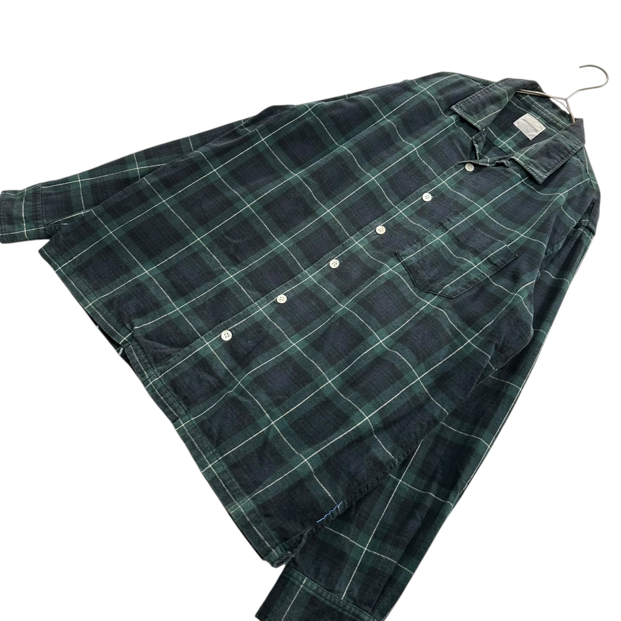 GOODENOUGH(グッドイナフ) 00's Glam G Tartan Check Long-Sleeve Shirt グラムG タータンチェック 長袖 シャツ M ダークグリーン×ダークネイビー