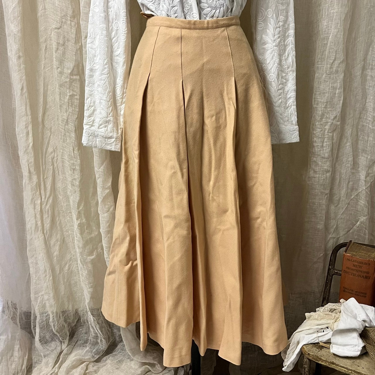 Euro Vintage(ヨーロッパヴィンテージ) cacharel(キャシャレル)_60's~ pale tone wool flare skirt/ペールトーンウールフレアスカート 36(Sサイズ程度) ピンク