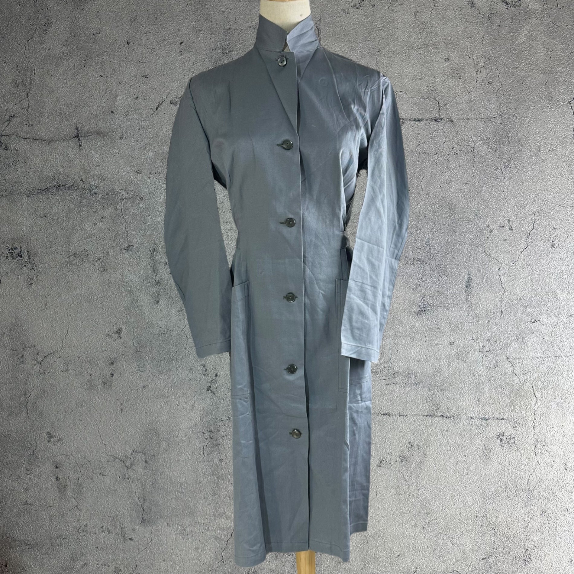 GERMANY MILITARY(ドイツ軍) 70’s Vintage medical dress coat ヴィンテージ メディカル ワンピース 38(S程度) グレー 70年代 EURO M デッドストック コート