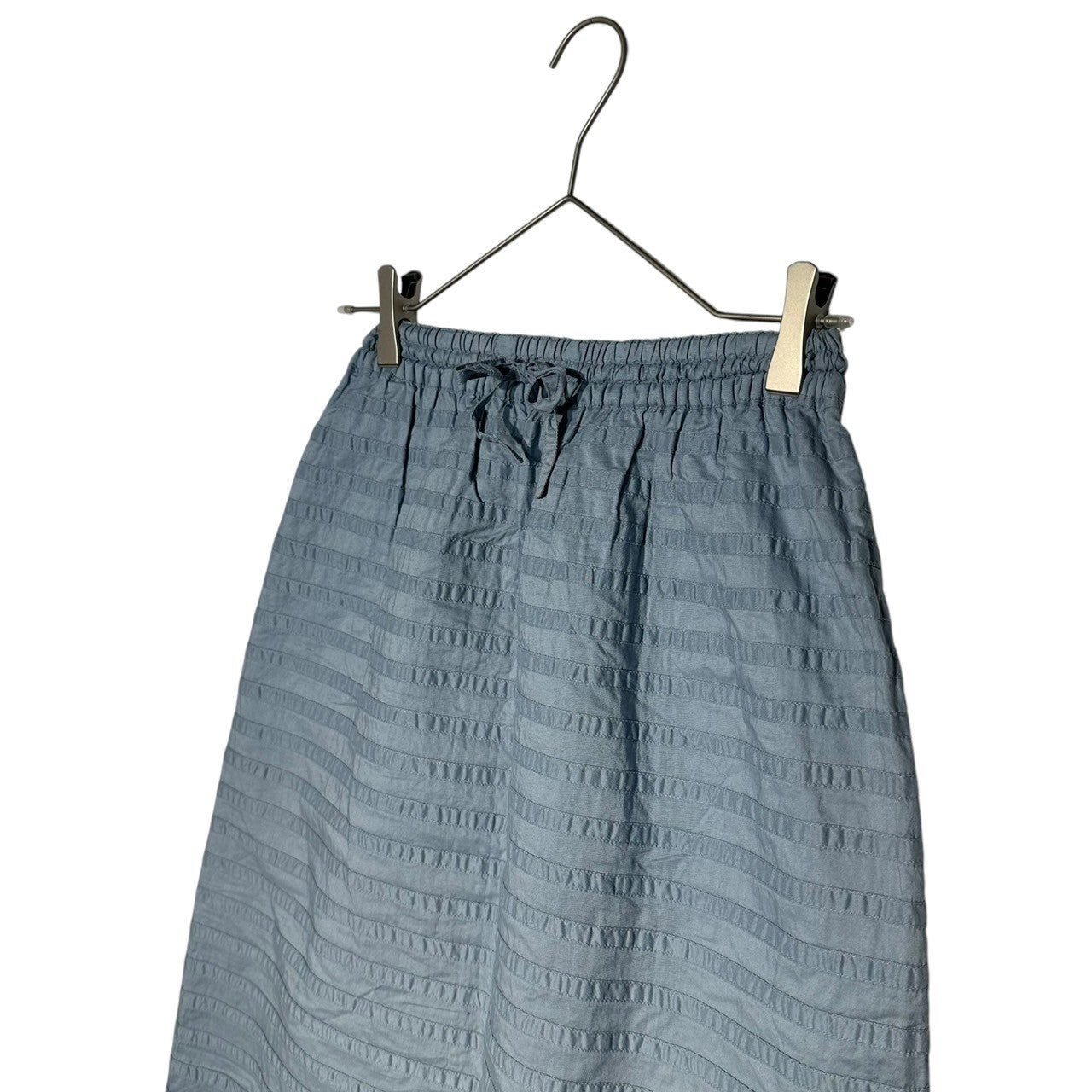 HAI SPORTING GEAR ISSEY MIYAKE(ハイスポルティングギア イッセイミヤケ) 80's Striped cotton long skirt 80年代 ボーダー コットン ロング スカート M ブルー
