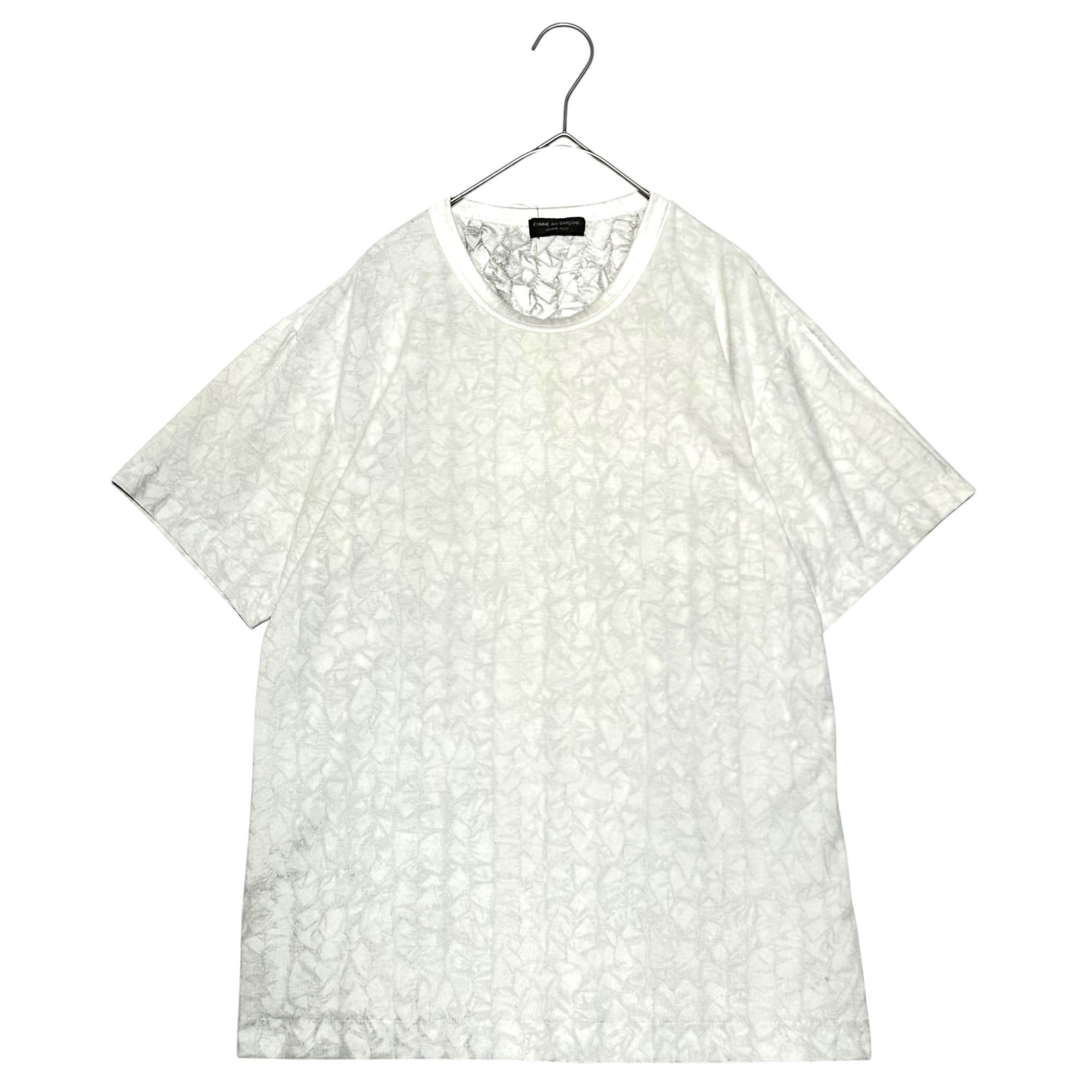 COMME des GARCONS HOMME PLUS(コムデギャルソンオムプリュス) Lined Ruffle Print Reversible Crew Neck T-Shirt 裏地 フリル プリント リバーシブル クルーネック Tシャツ FREE シルバー