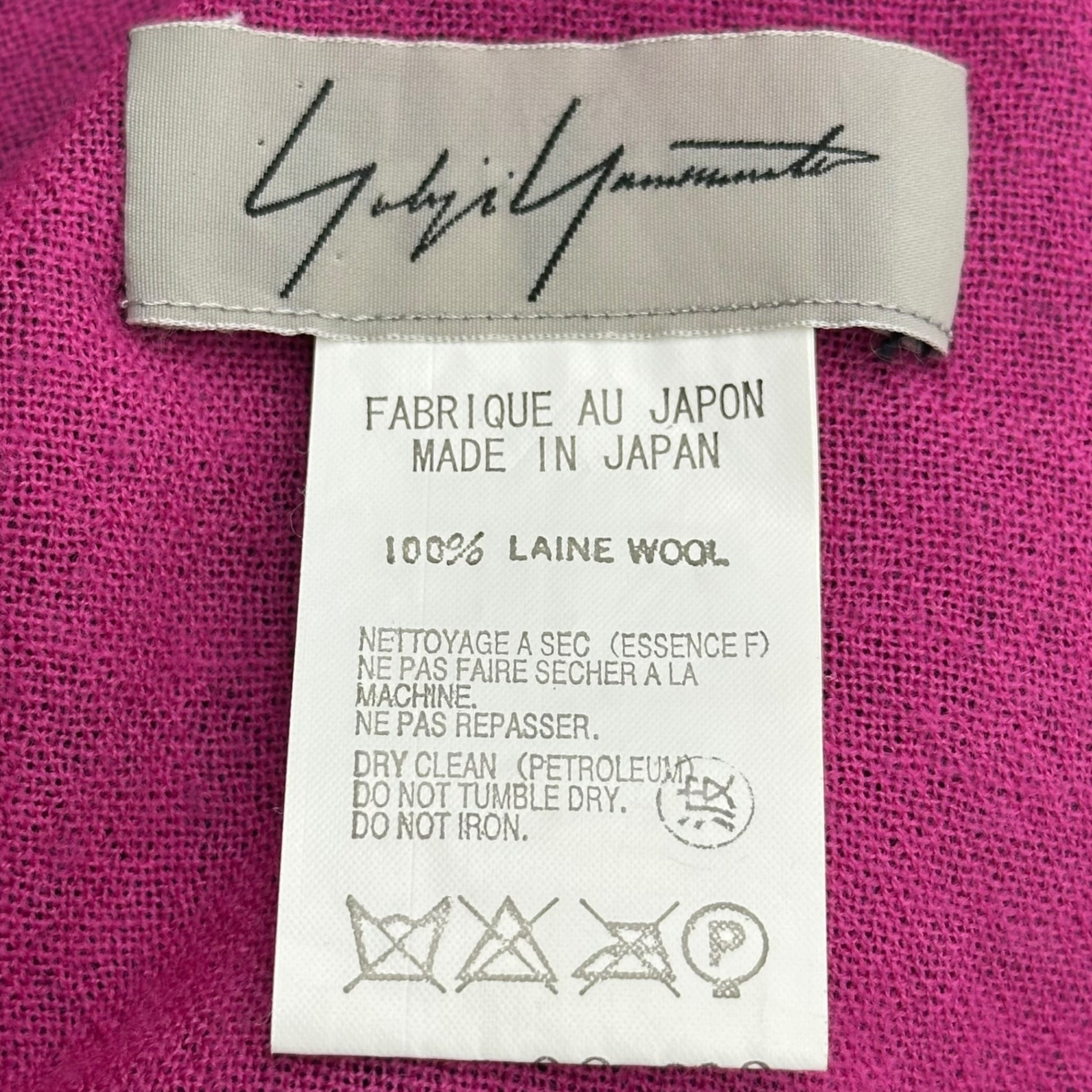 YOHJI YAMAMOTO(ヨウジヤマモト) Two-Tone Wool Stole ツートン ウール ストール FZ-L02-903 ピンク×ネイビー マフラー