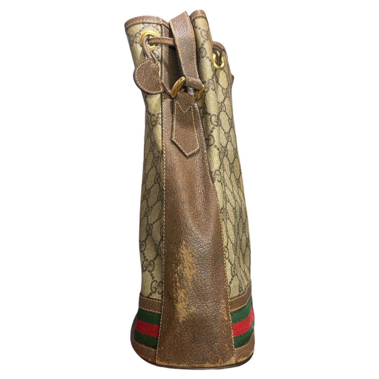 GUCCI(グッチ) Vintage Sherry Line Drawstring Shoulder Bag ヴィンテージ シェリーライン 巾着 ショルダー バッグ 001.084.0850 ベージュ