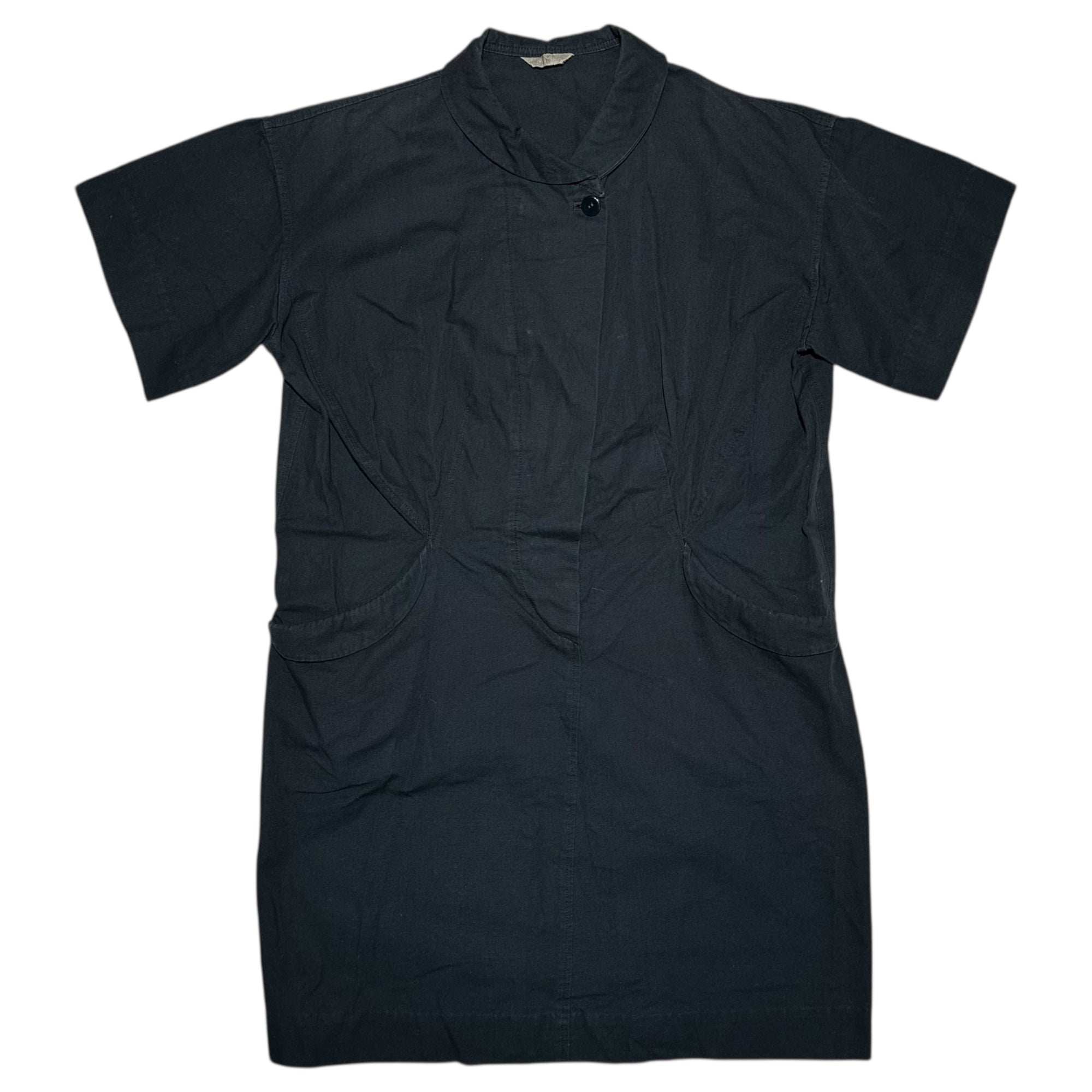 Y's(ワイズ) 70's Cotton 2 Pocket Pullover Shirt Dress コットン 2ポケット プルオーバー シャツ ワンピース FREE ブラック 70年代 ヴィンテージ アーカイブ