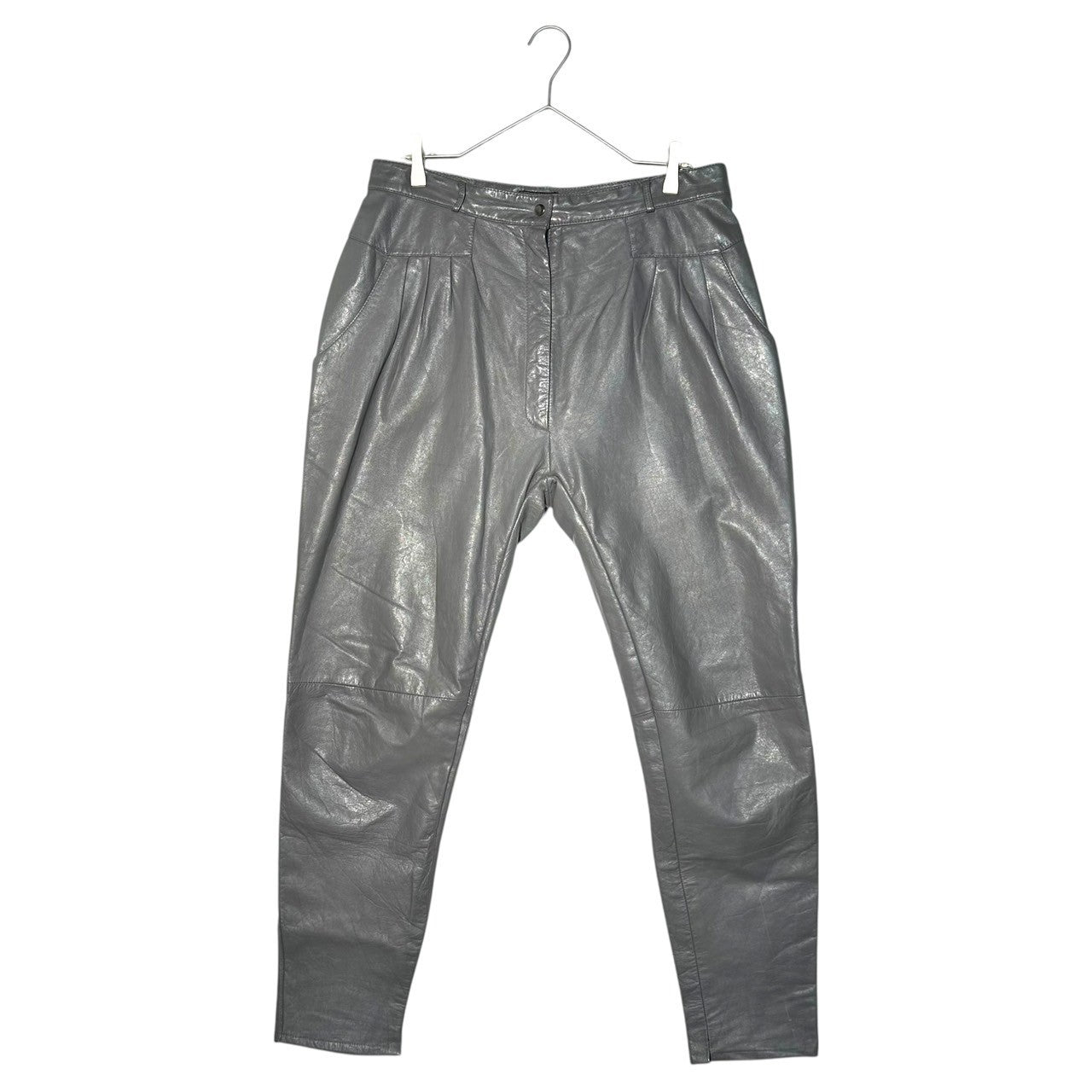 Toffs(トフズ) 90’s 4-tactapered leather pants 4タック テーパード レザー パンツ 表記無(XL程度) グレー 90年代 ヴィンテージ