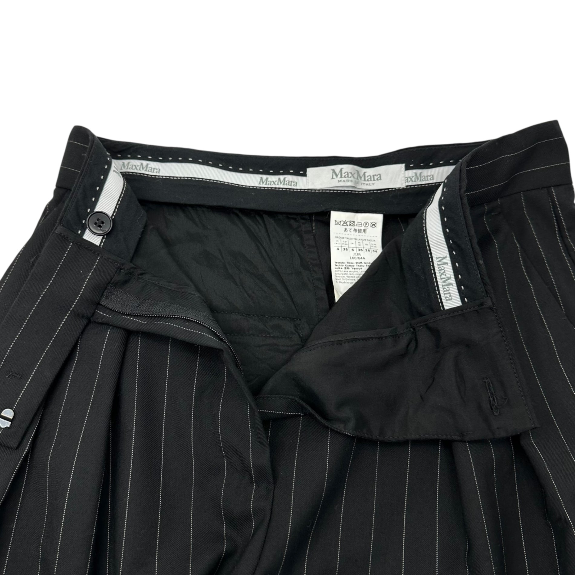 MAX MARA(マックスマーラ) Wide baggy striped pants ワイド バギー ストライプ パンツ 23113608396 36 ブラック