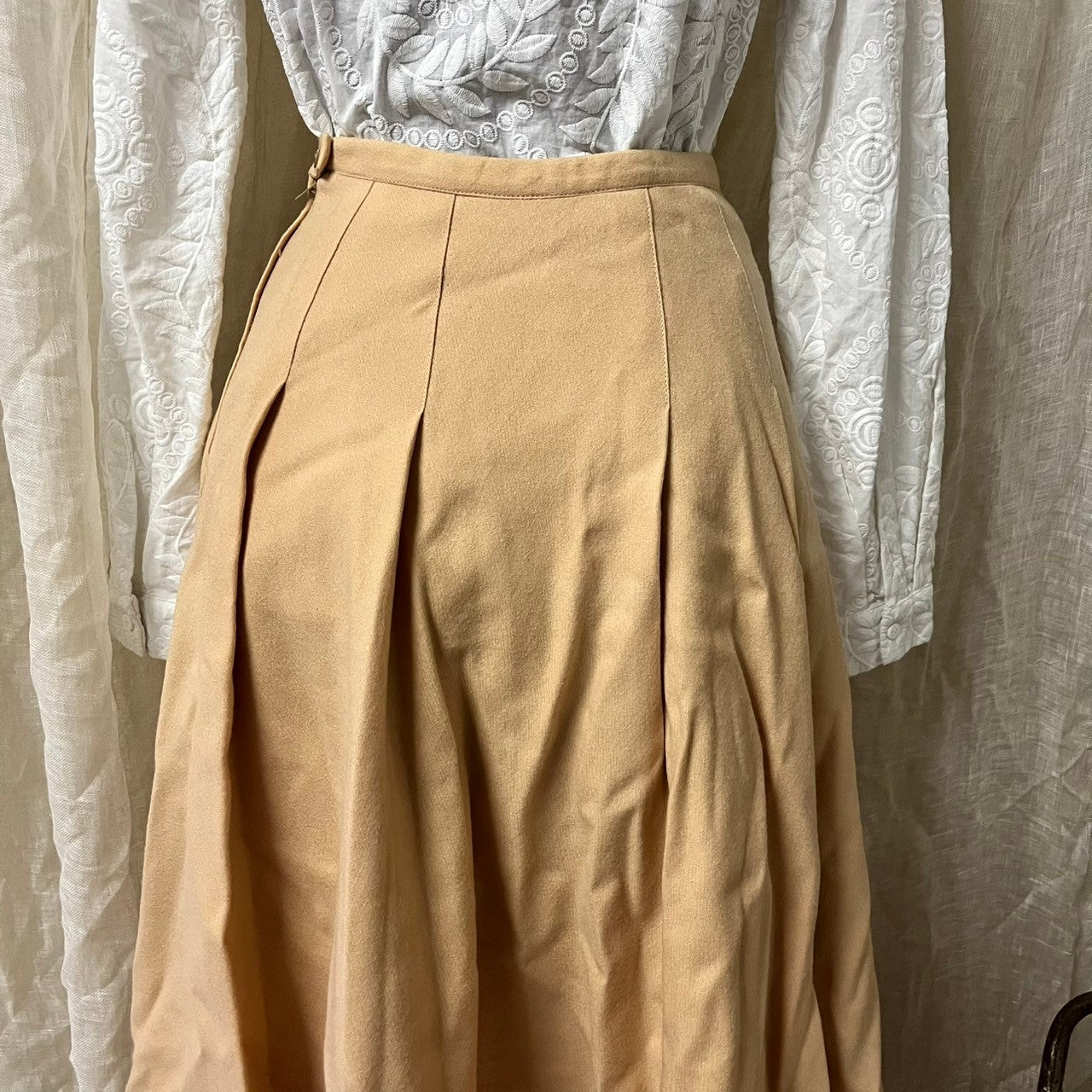 Euro Vintage(ヨーロッパヴィンテージ) cacharel(キャシャレル)_60's~ pale tone wool flare skirt/ペールトーンウールフレアスカート 36(Sサイズ程度) ピンク
