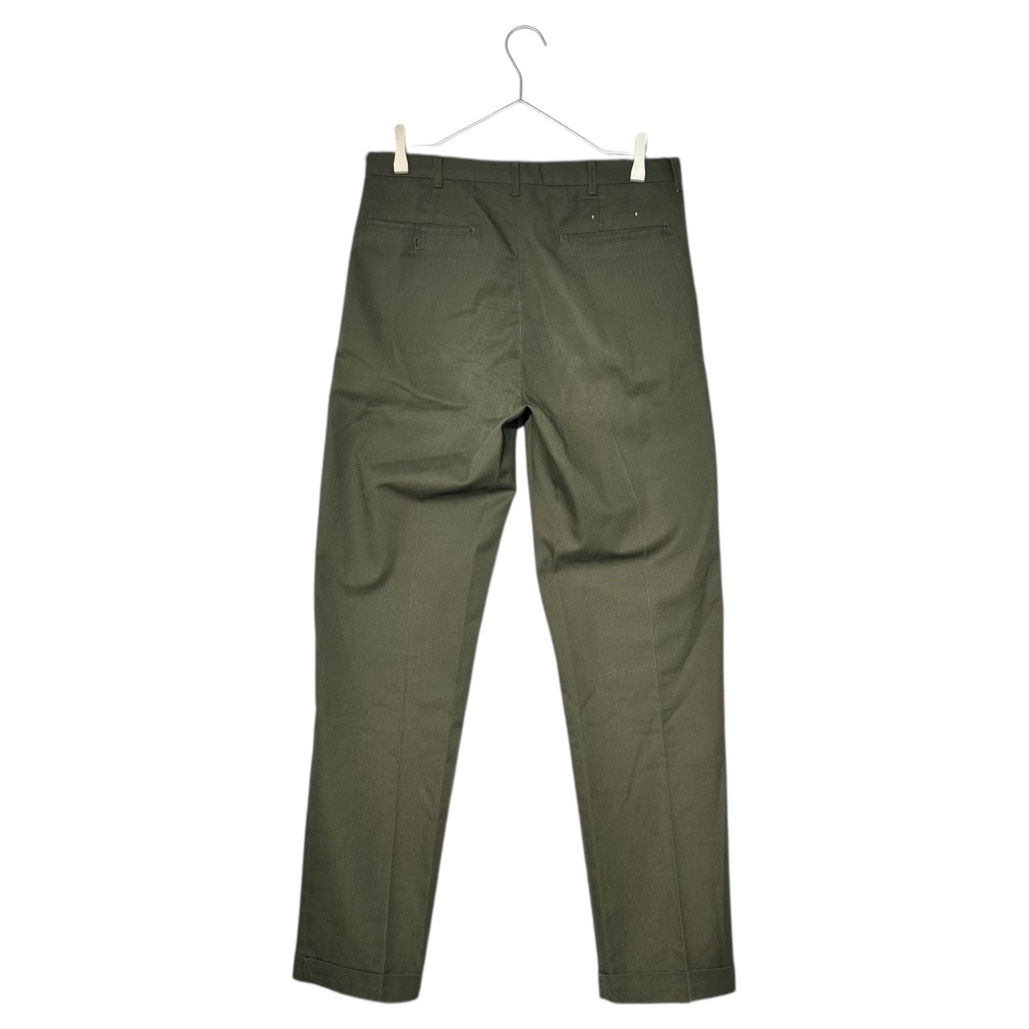 Levi's(リーバイス) 60's USA made CONMAR ZIP STA-PREST スタプレ テーパード スラックス 表記無(実寸W約79cm) オリーブ 推定60年代 ヴィンテージ パンツ