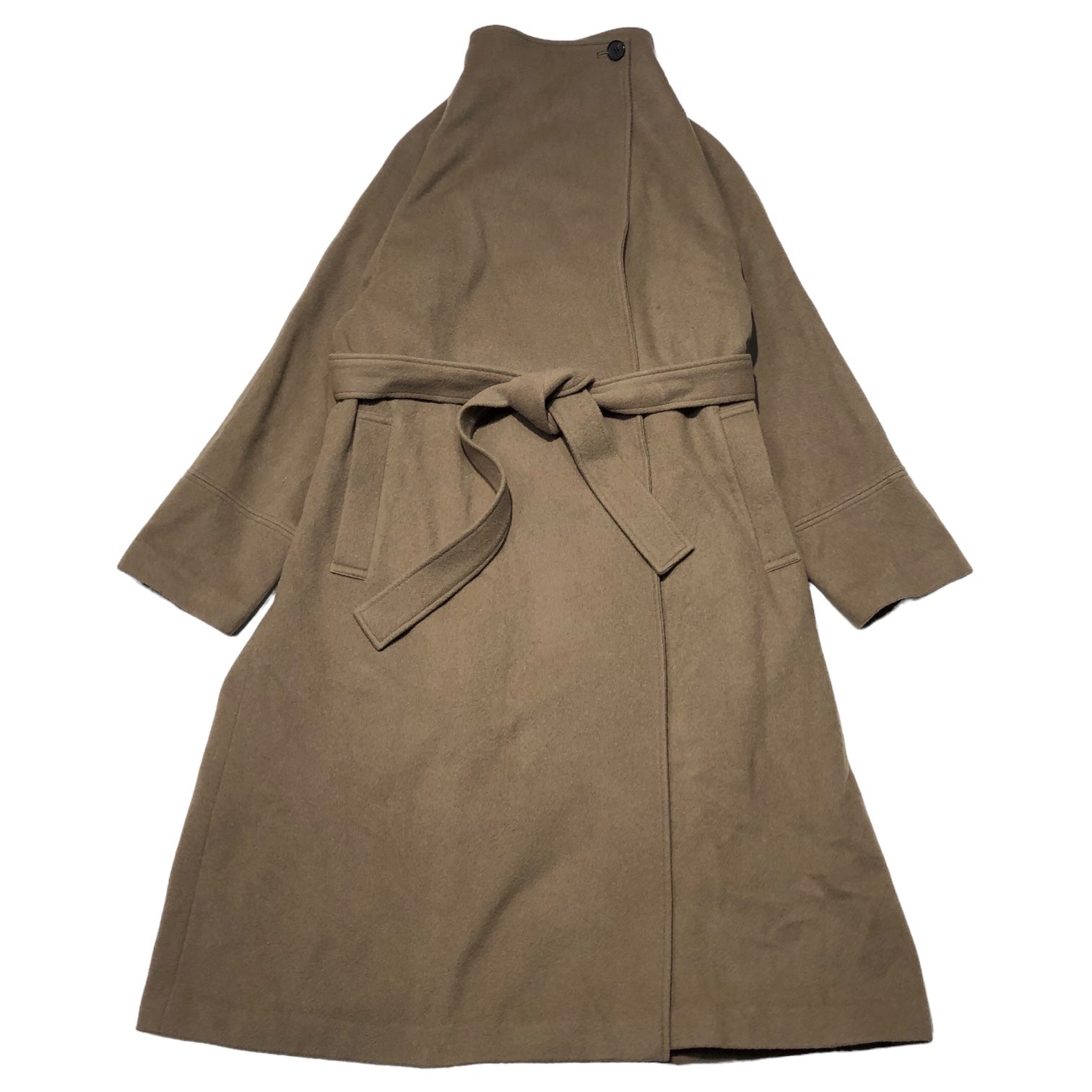 nano UNIVERSE(ナノユニバース) PECOLLAMB ウールビーバーロングモックネックコート 6693211304 M モカ グレージュ系 完売品