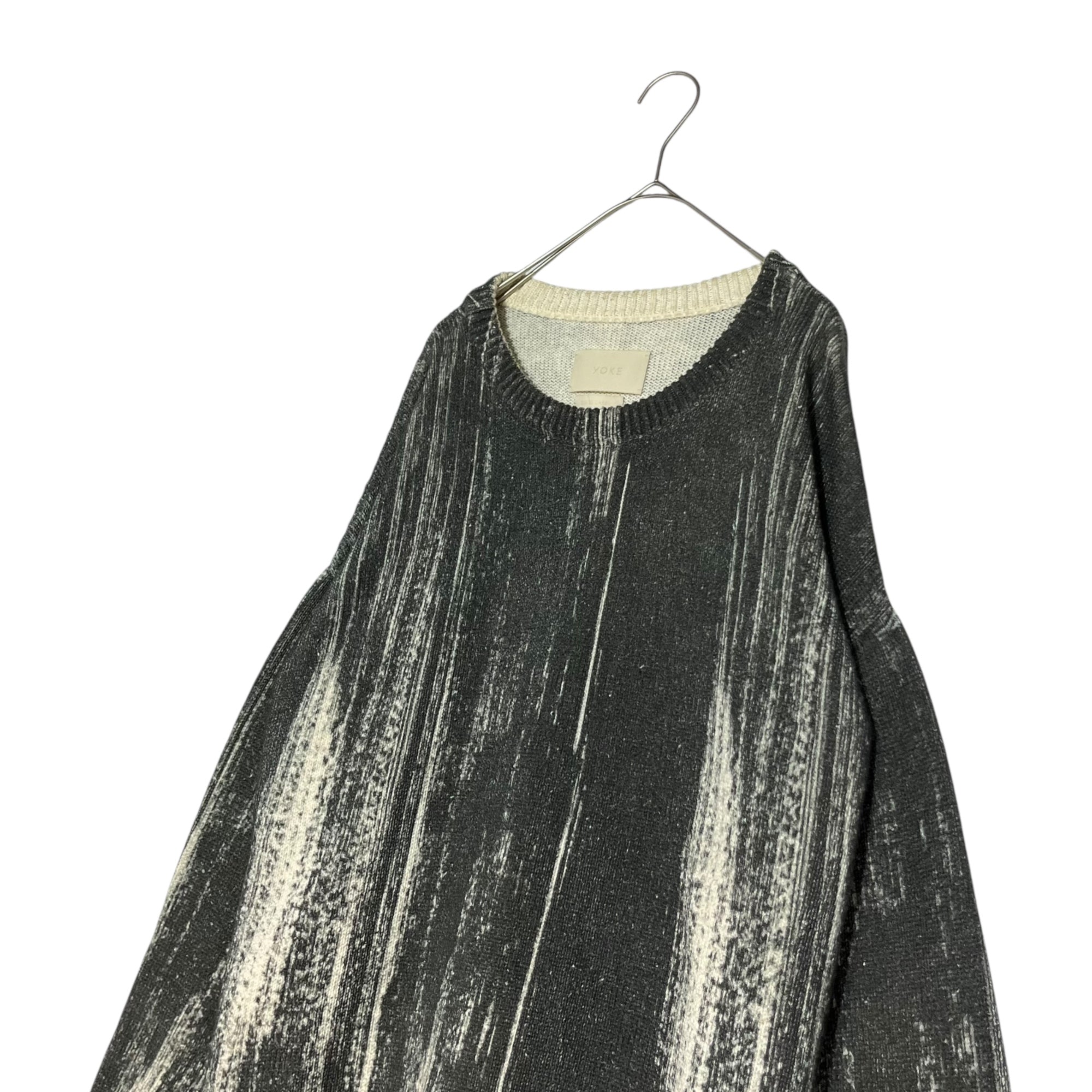 YOKE(ヨーク) 22SS Printed Cotton Cneck Sweater プリント コットン チェック セーター コットンニット YK22SS0347S 2 ブラック