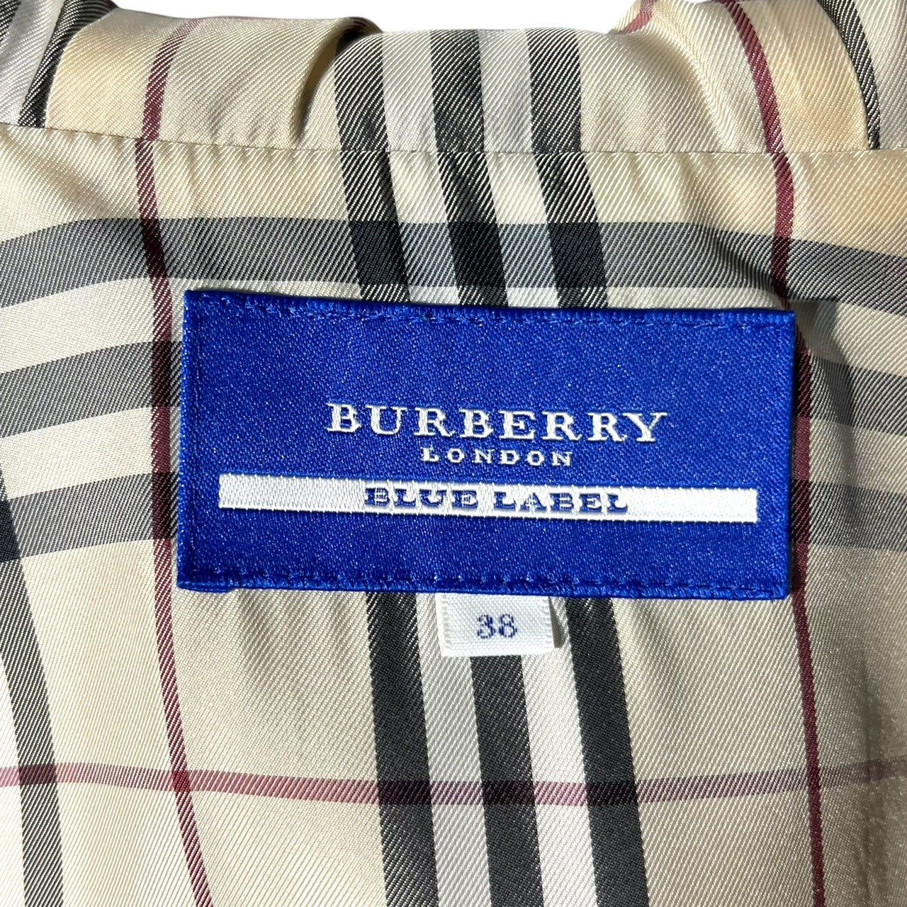BURBERRY BLUE LABEL(バーバリーブルーレーベル) Nova Check lined hooded wool jacket ノバチェック ライニング フーデット ウール ジャケット FCF21-533 38(M程度) ブラック ロゴ 刺繍