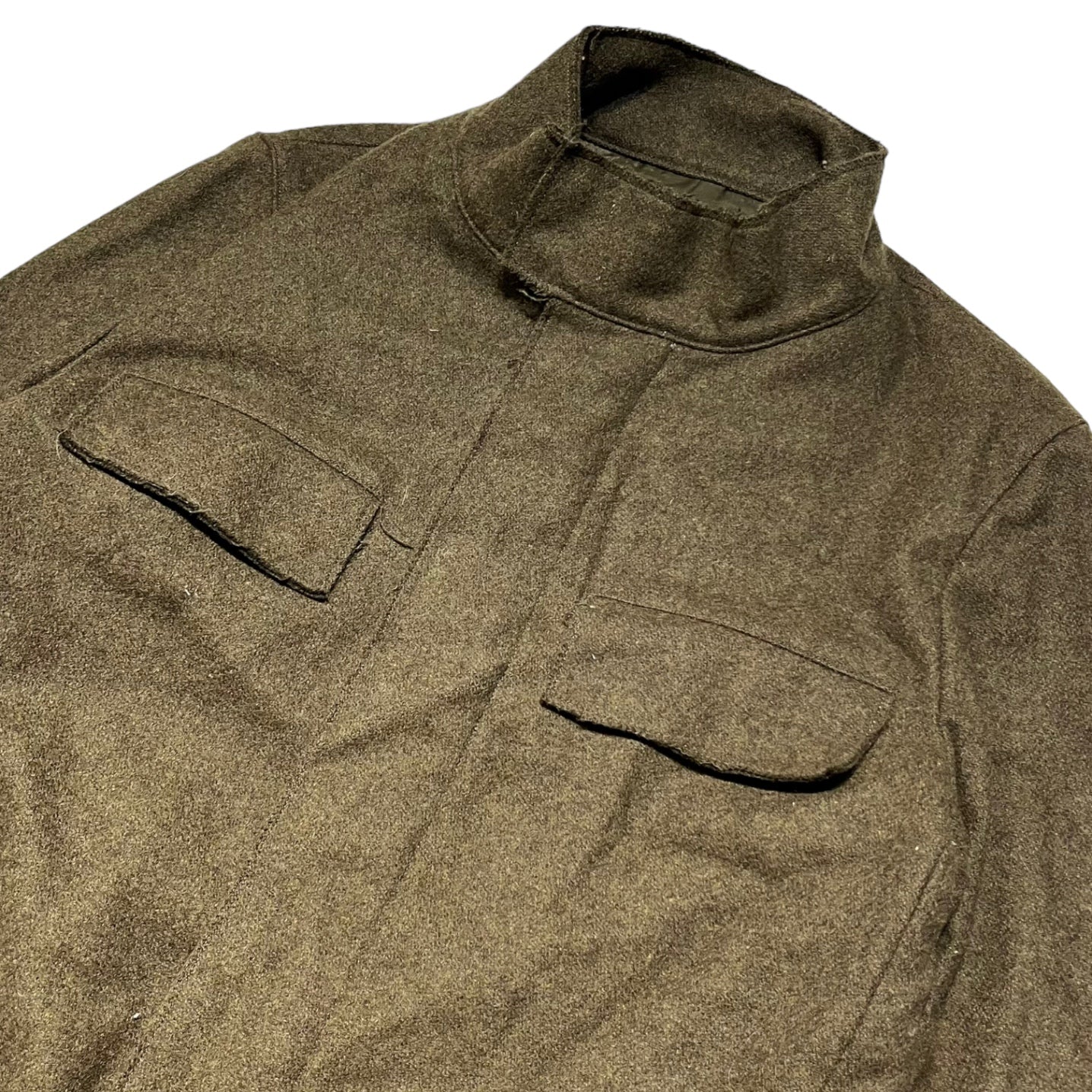 291295=HOMME(ニーキューイチニーキューゴーオム) military style wool coat ミリタリースタイル ウールコート L カーキ