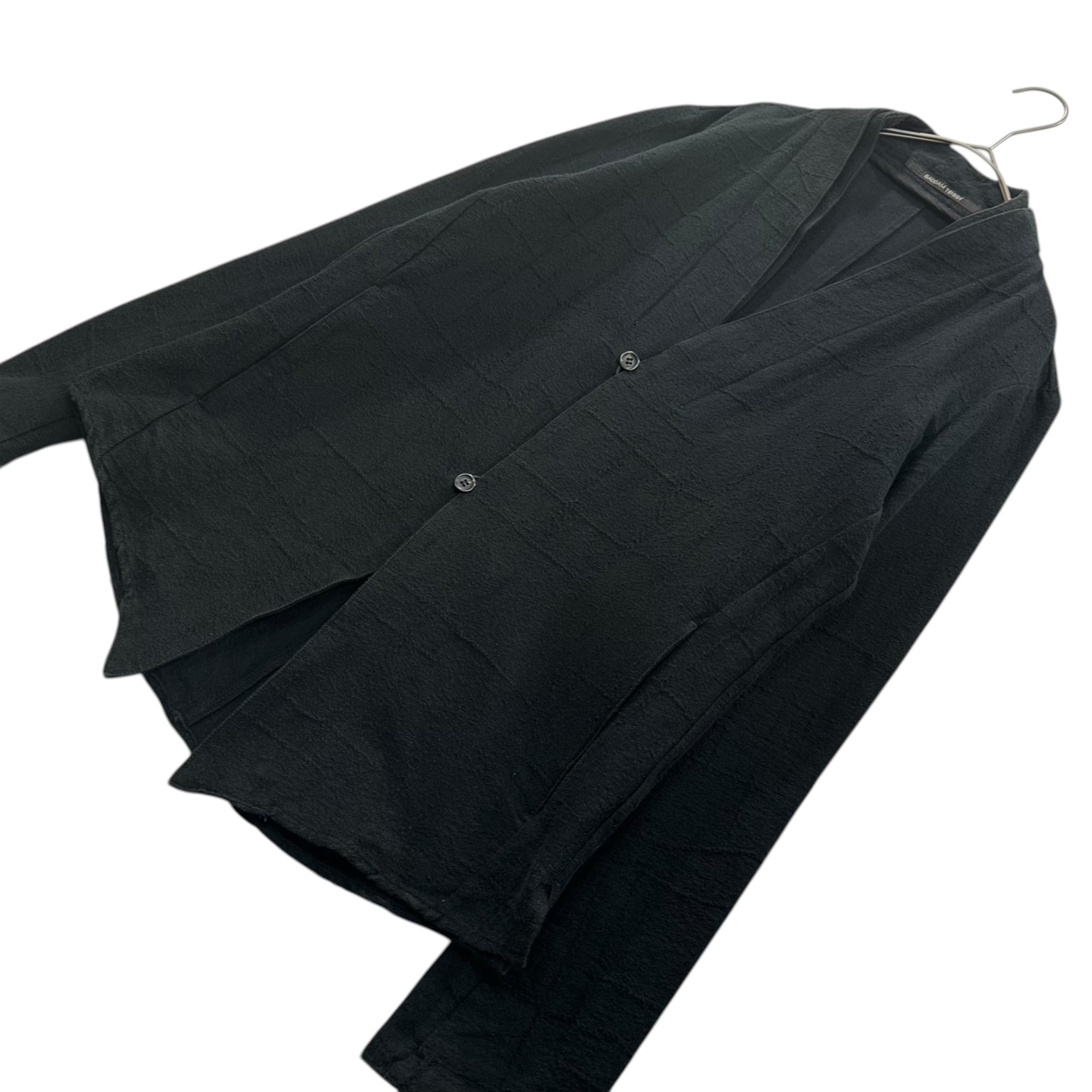 SADDAM TEISSY(サダムテイシー) Layered Cotton B Jacquard Cardig レイヤード コットン ジャガード カーディガン ST102-0048SF 1 ブラック