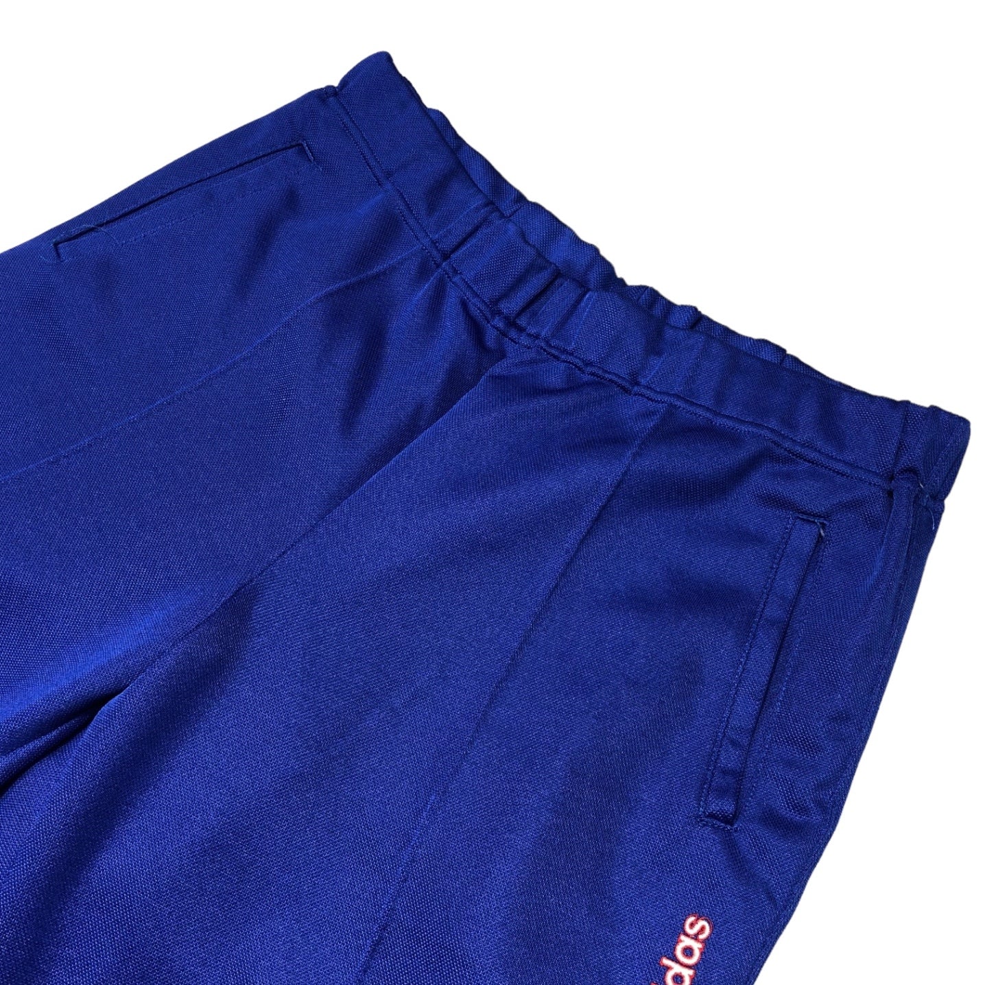 adidas(アディダス) 80's track pants サイドジップ トラック パンツ ジャージ ロゴ 刺繍 バルーンシルエット ASR-873P XO(XL程度) ブルー 80年代~90年代 デサント製