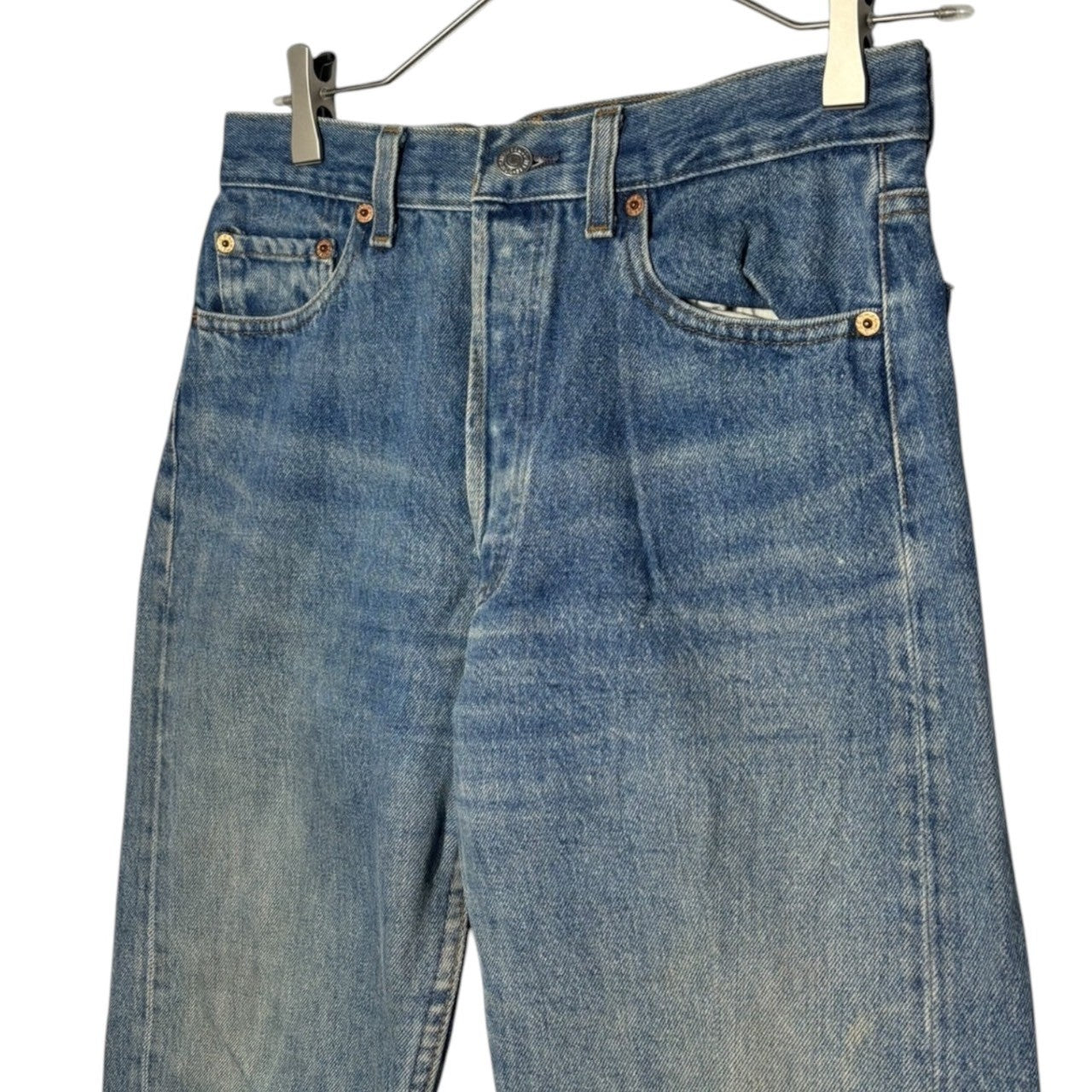 Levi's(リーバイス) 90's 501 Valencia Factory 555 Vintage denim pants バレンシア工場 ヴィンテージ ストレート デニム パンツ 501-5900 W30 L36 インディゴ USA製 90年代 裏ボタン555