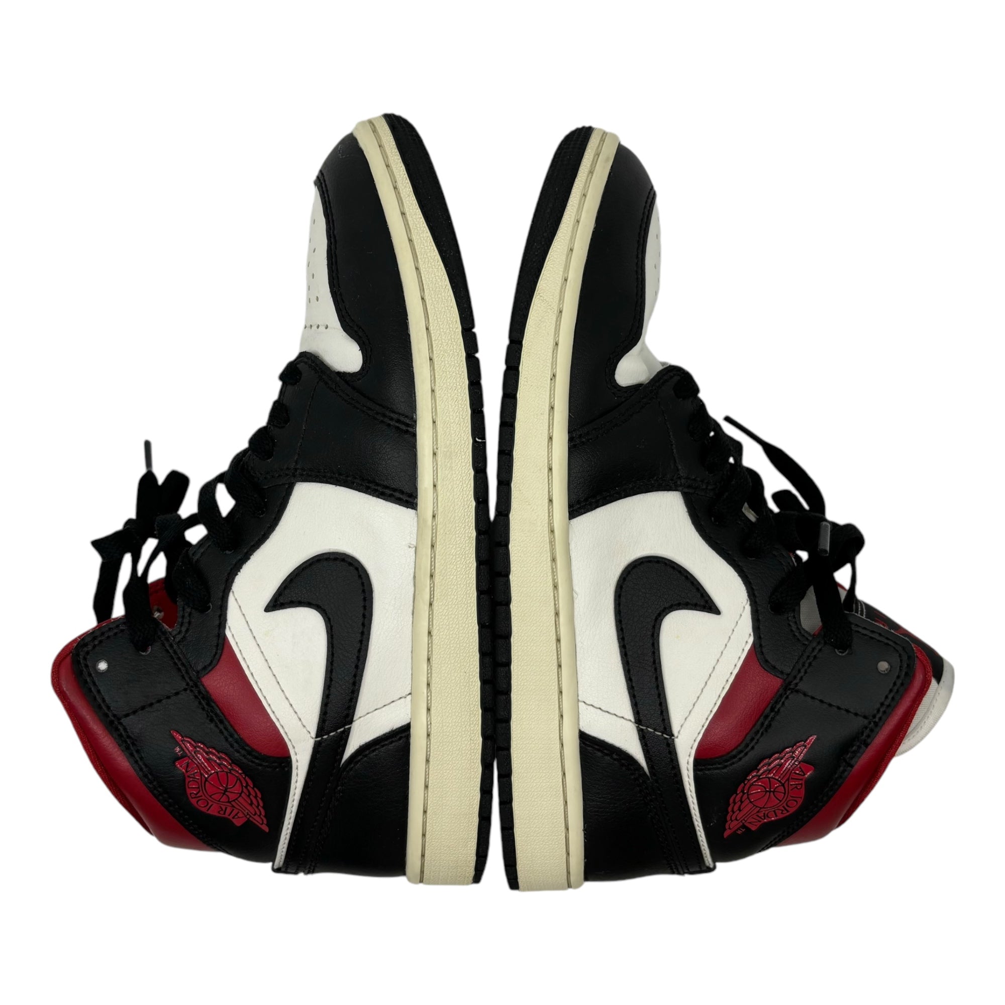 NIKE(ナイキ) W AIR JORDAN 1 MID エアジョーダン 1 ミッド BQ6472-061 25.5cm ブラック×ホワイト×レッド ハイカット スニーカー