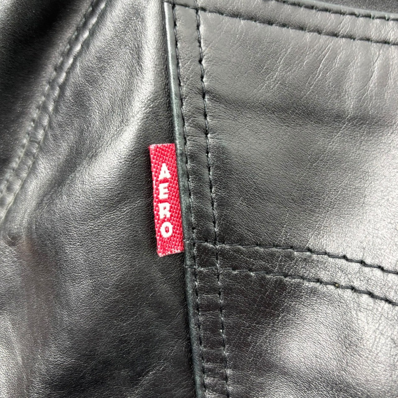 Aero(エアロ) Leather biker pants レザー バイカー パンツ 28 ブラック