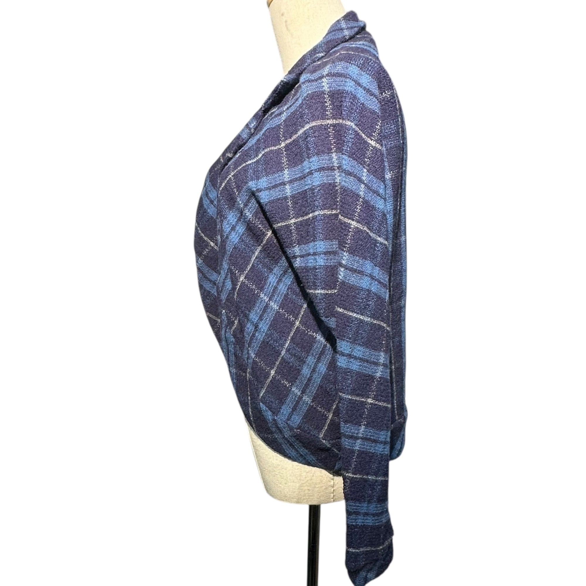 YOHJI YAMAMOTO+NOIR(ヨウジヤマモトプリュスノアール) Wool Angora Buttonless Jacket ウール アンゴラ ボタンレス ジャケット NN-T39-934 3 パープル×ブルー