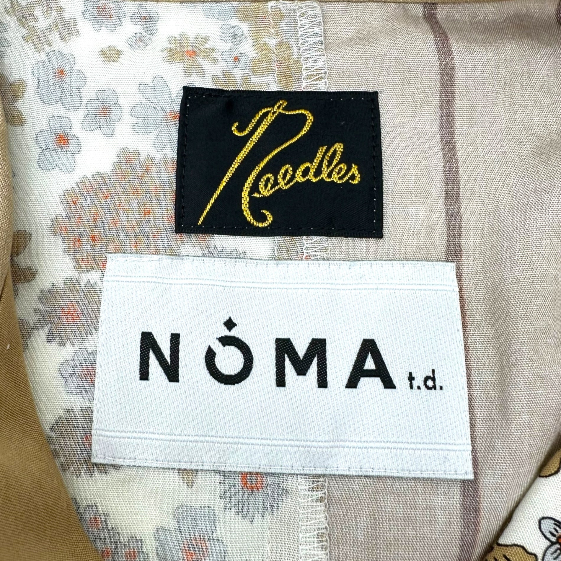 NEEDLES×NOMA(ニードルズ×ノマ) 22SS Cabana Shirt dress Patchwork カバナ シャツ ワンピース パッチワーク N33-NNDR01 2 ブラウン×ホワイト 総柄 半袖 ロング