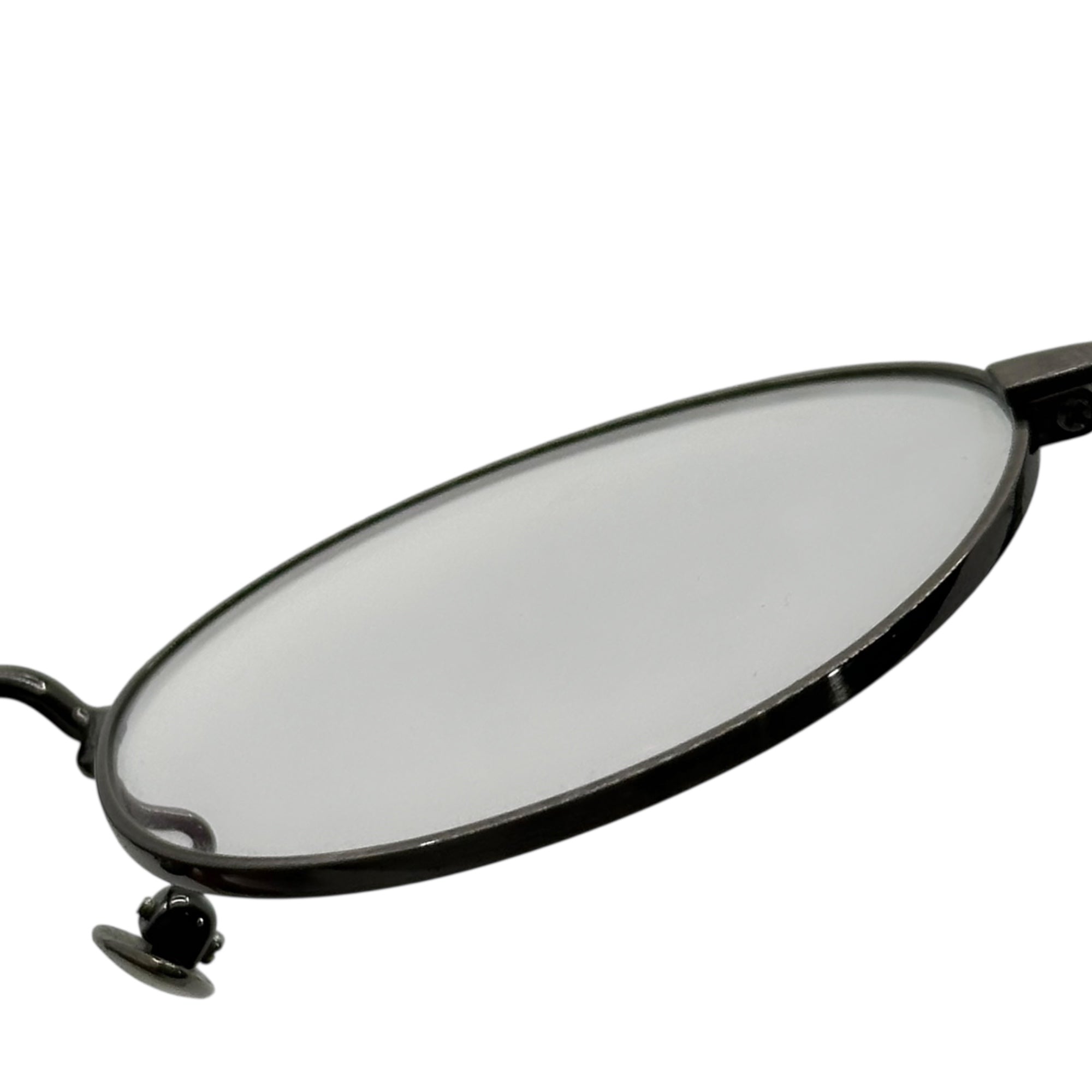 YOHJI YAMAMOTO(ヨウジヤマモト) Round Screw-Temple Glasses - Brush Gun Metal ラウンド スクリュー テンプル メガネ 19-0029-2 47□21-140 シルバー 鯖江 サングラス 眼鏡 TITANIUM