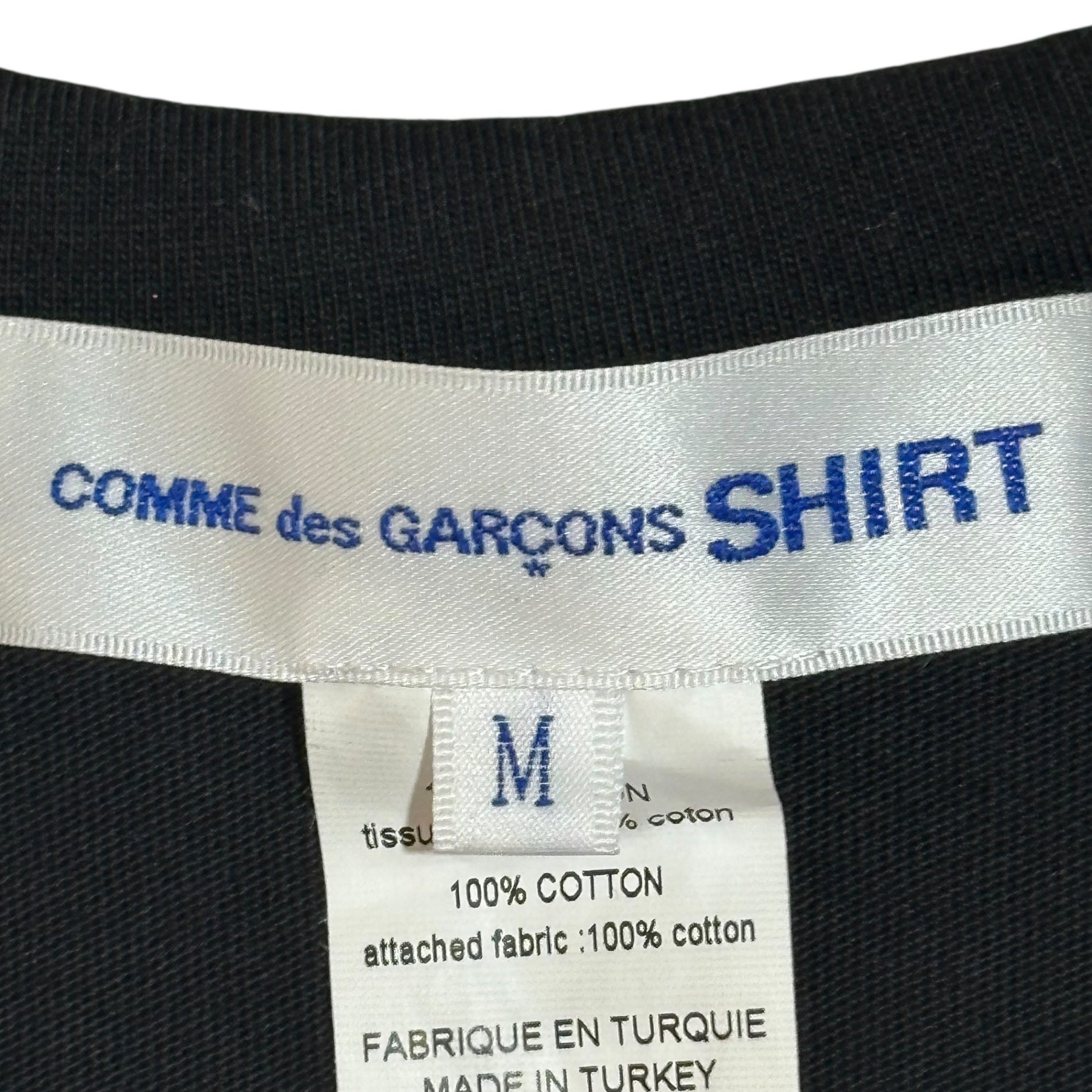 COMME des GARCONS SHIRT(コムデギャルソンシャツ) 24AW cotton jersey plain with embroidery "STRONG WILL" 刺繍 半袖 Tシャツ FN-T001 M ブラック