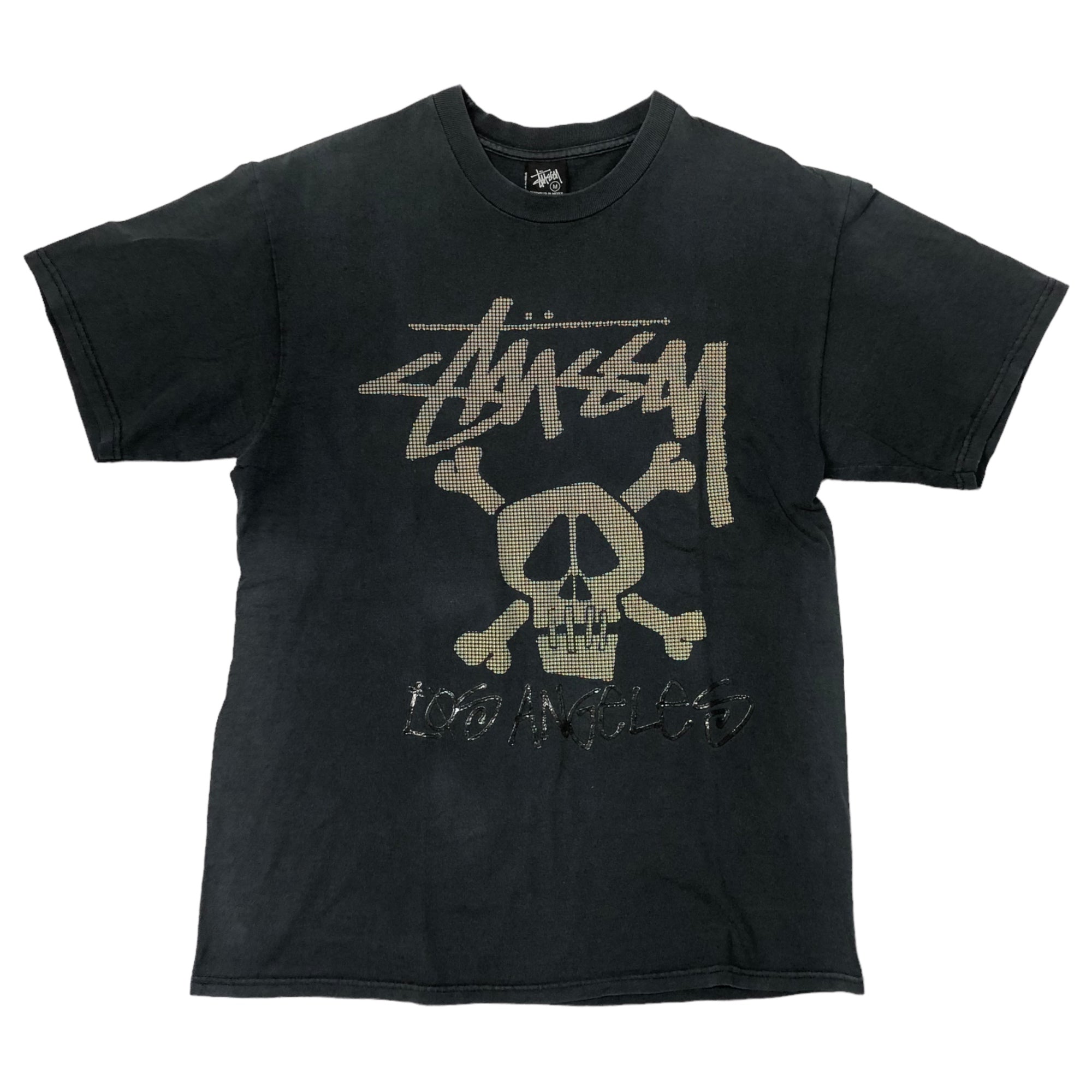 STUSSY(ステューシー) 00's dot print skull Tシャツ ドットプリント スカル SIZE M ブラック OLD STUSSY