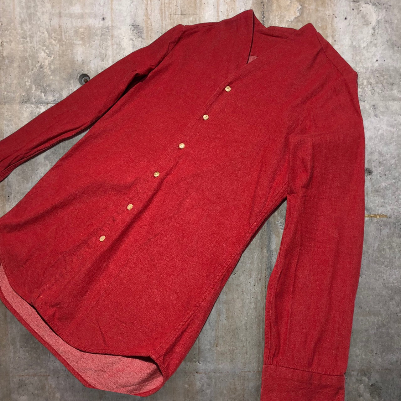 the Sakaki(ザサカキ) コットン羽織シャツ M レッド 廃版ブランド