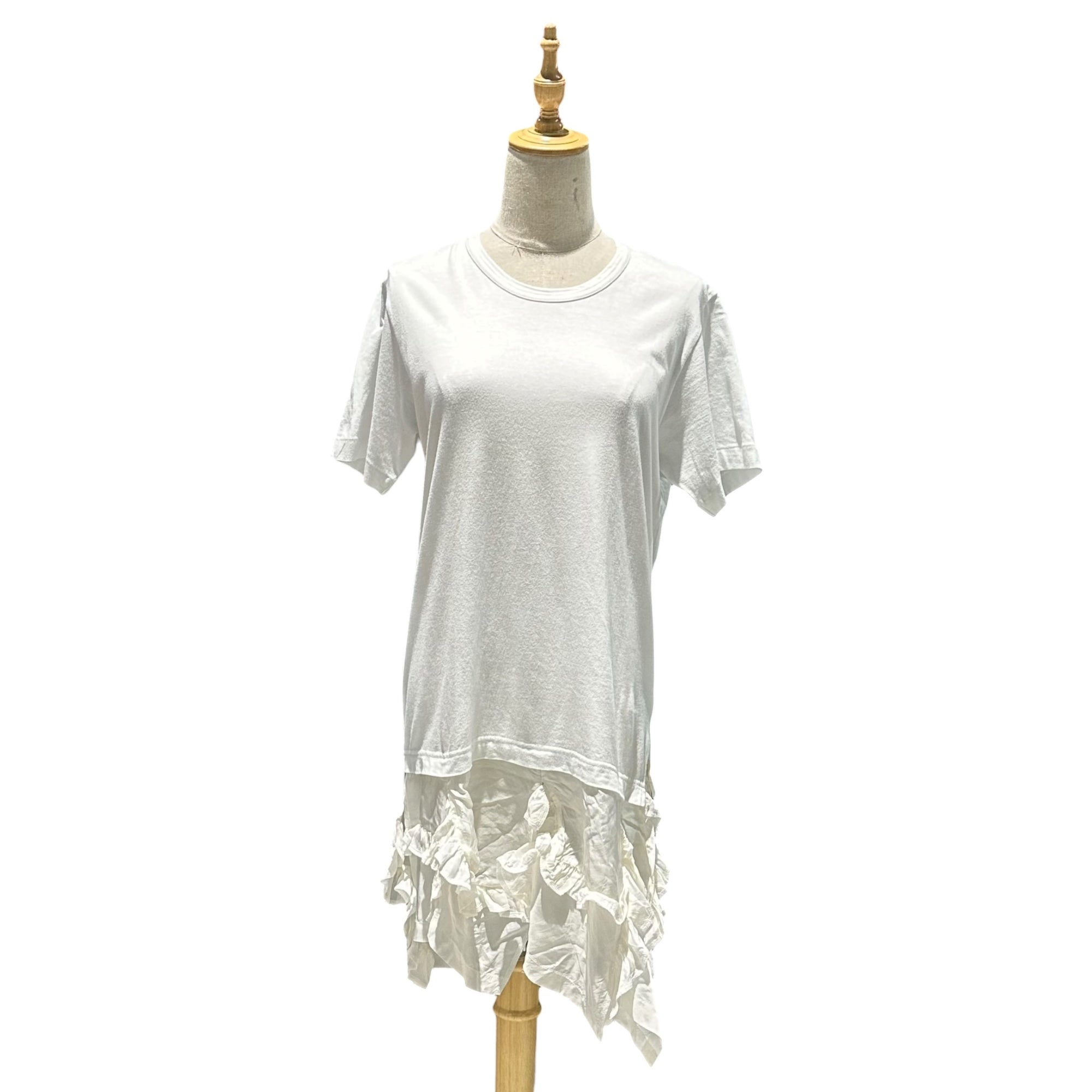 COMME des GARCONS COMME des GARCONS(コムデギャルソンコムデギャルソン) 2016SS Hem-Frill Crew-Neck T-Shirt 裾フリル クルーネック Tシャツ RQ-T046 L ホワイト AD2015 男性着用可能