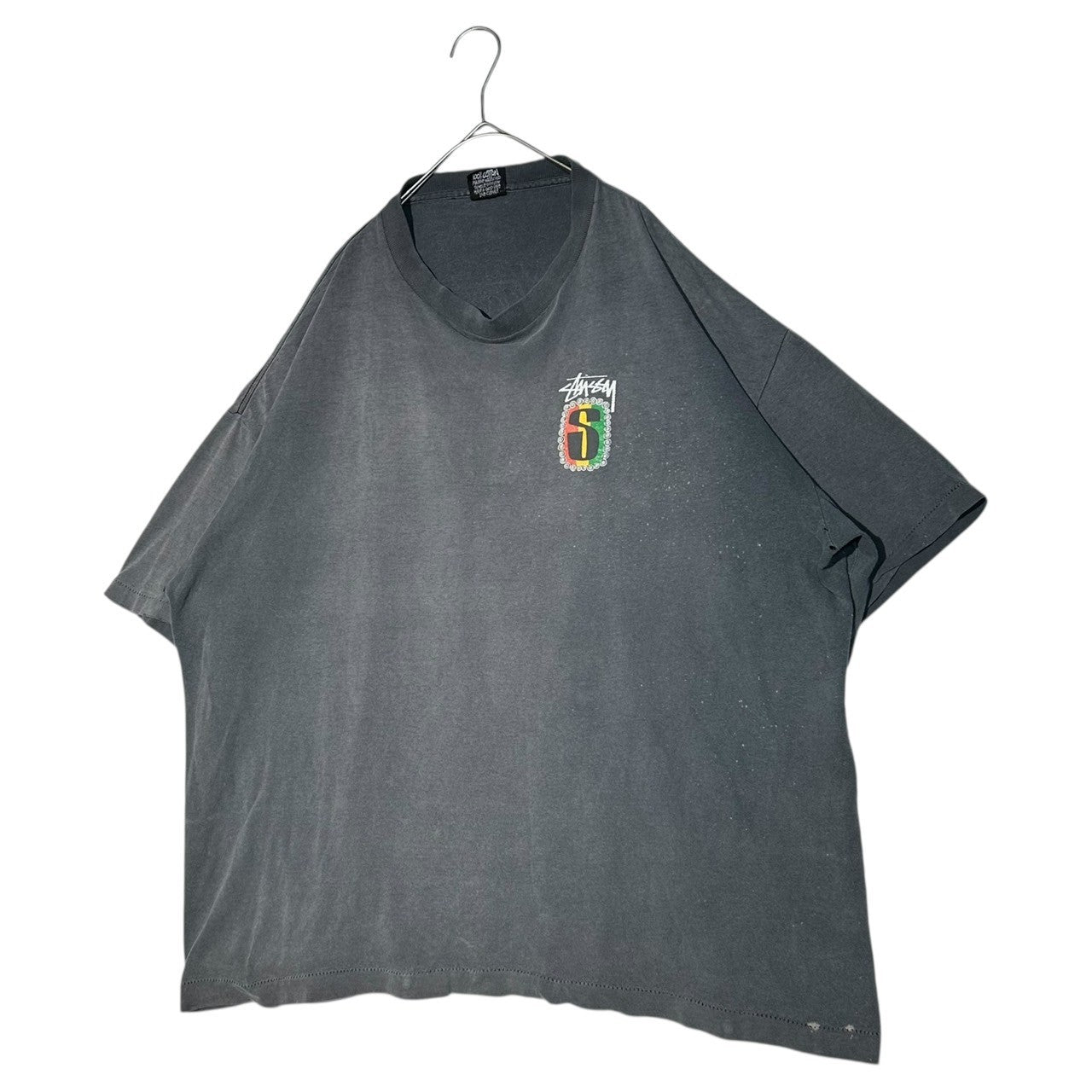 STUSSY(ステューシー) 80’s "IRIEROOTS" Rasta Big Logo Print Tee ラスタ ビッグ ロゴ Tシャツ XXL XXL ブラック(フェード) 80年代~ USA ヴィンテージ オールド OLD