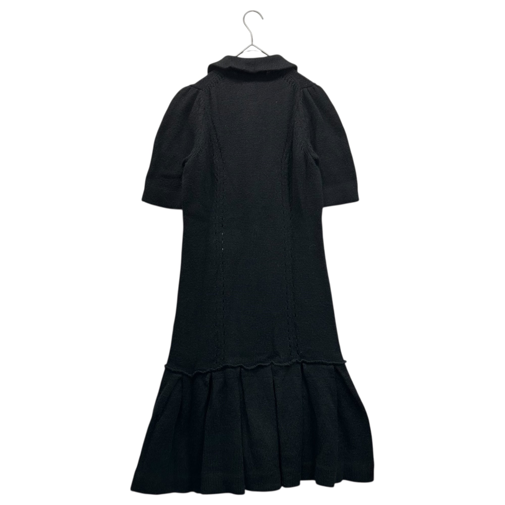 tricot COMME des GARCONS(トリココムデギャルソン) 08AW Wool Blend Pullover Button-Up Knit Dress モヘア混 ウール プルオーバー ボタン ニット ワンピース TB-O019 M ブラック AD2008