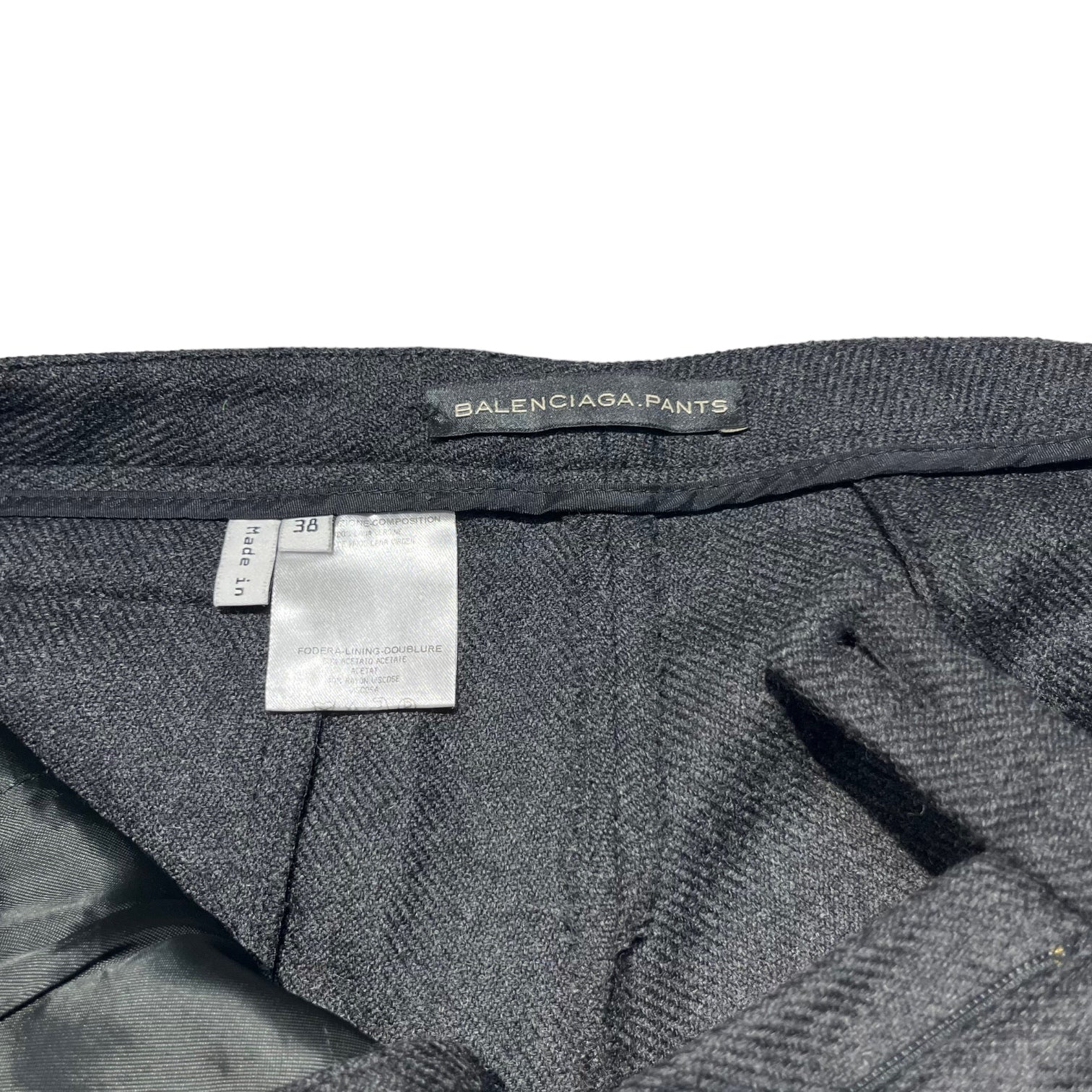 BALENCIAGA(バレンシアガ) センターラインウールクロップドパンツ 38(M程度) グレー