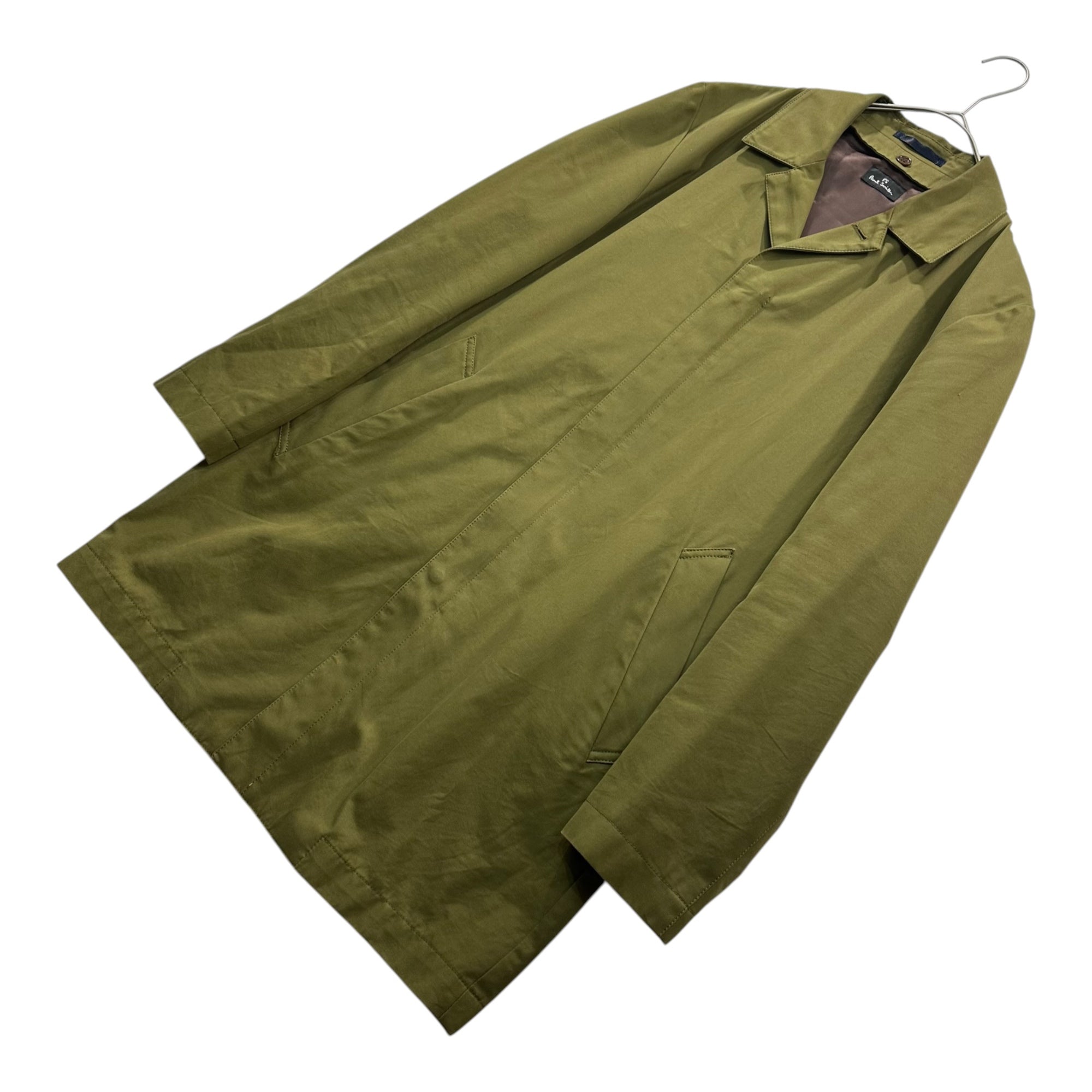 PS PAUL SMITH(ピーエスポールスミス) Lined Stand-Up Collar Zip-Up Coat ライナー付 ステンカラー ジップ コート M カーキ