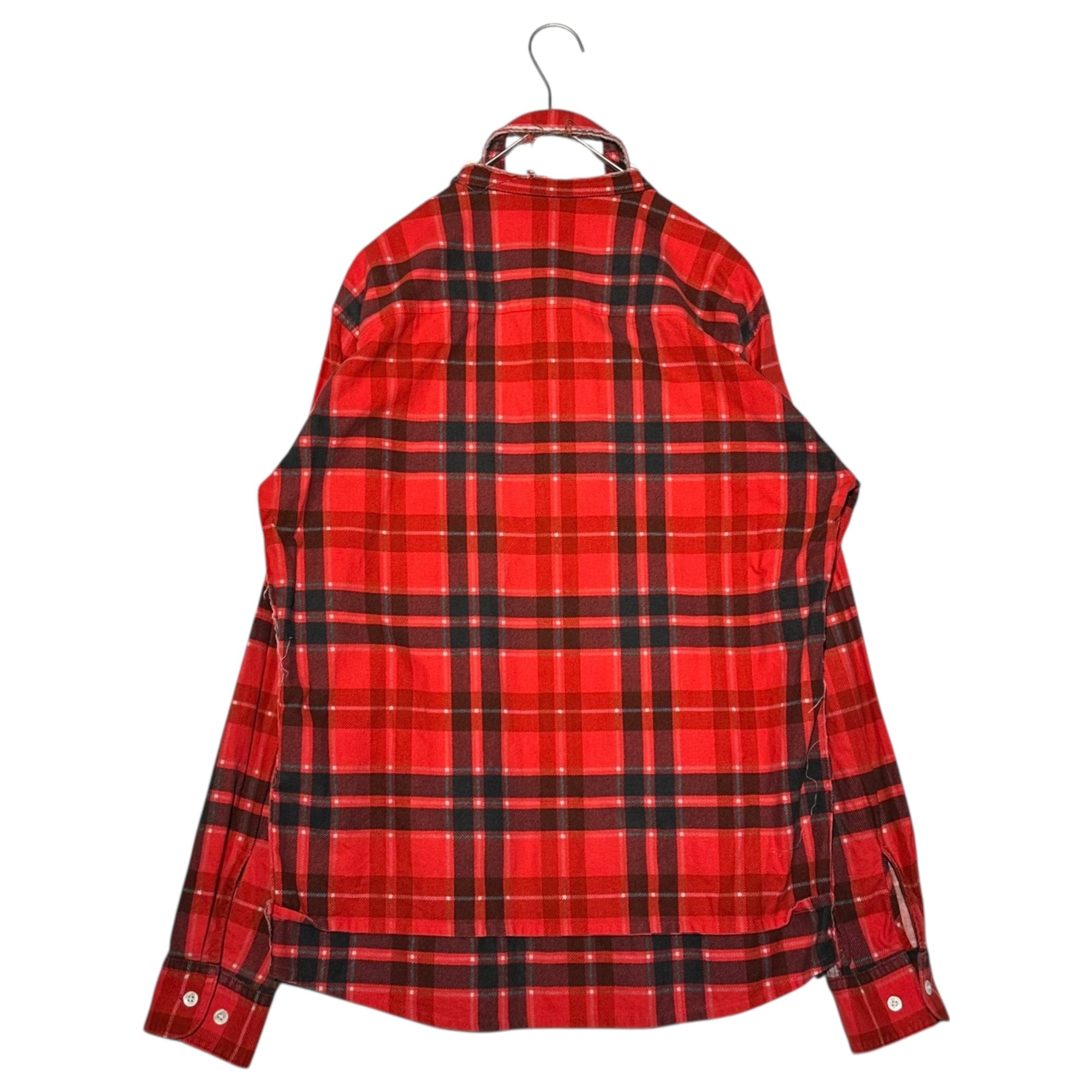 UNDERCOVERISM(アンダーカバイズム) 03SS SCAB Crushed L/S flannel shirt クラッシュ加工 長袖 ネルシャツ U218 M レッド
