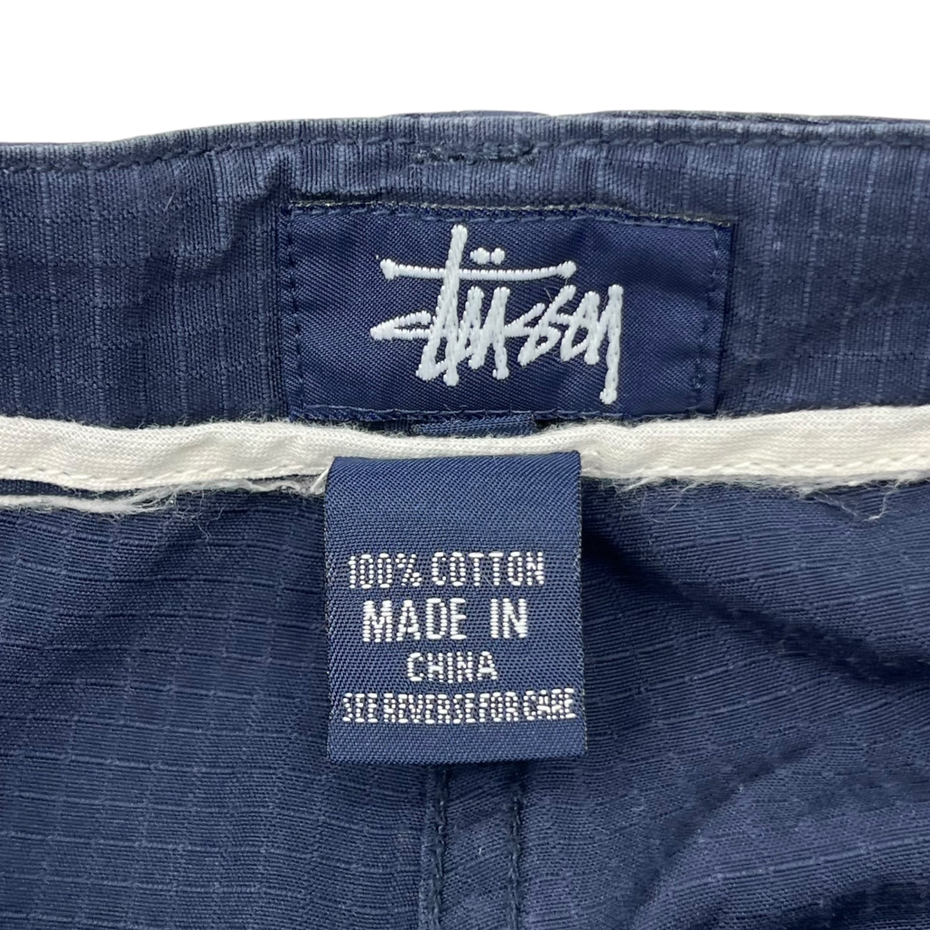 STUSSY(ステューシー) 90's ~ 00's USA made Ripstop double knee baker pants リップストップ ダブルニー ベイカー パンツ 28 ネイビー USA製 90年代~ OLD 紺タグ ミリタリー