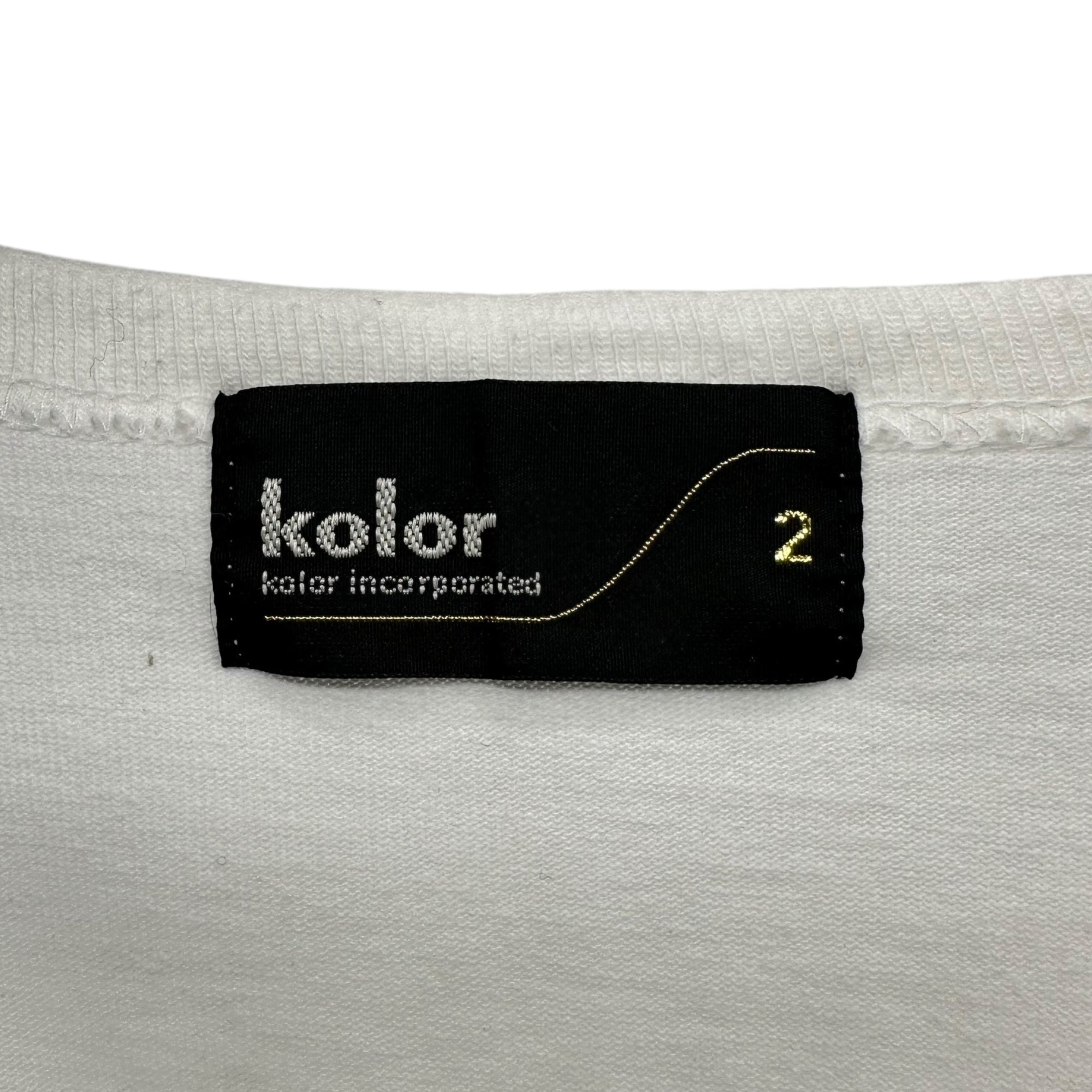 kolor(カラー) 23SS ”とんだ林蘭” Hard Jersey Printed T-Shirt Over TEE 度詰めハード天竺プリントTシャツ オーバー カットソー 23SCM-T12207 2 ホワイト Tシャツ