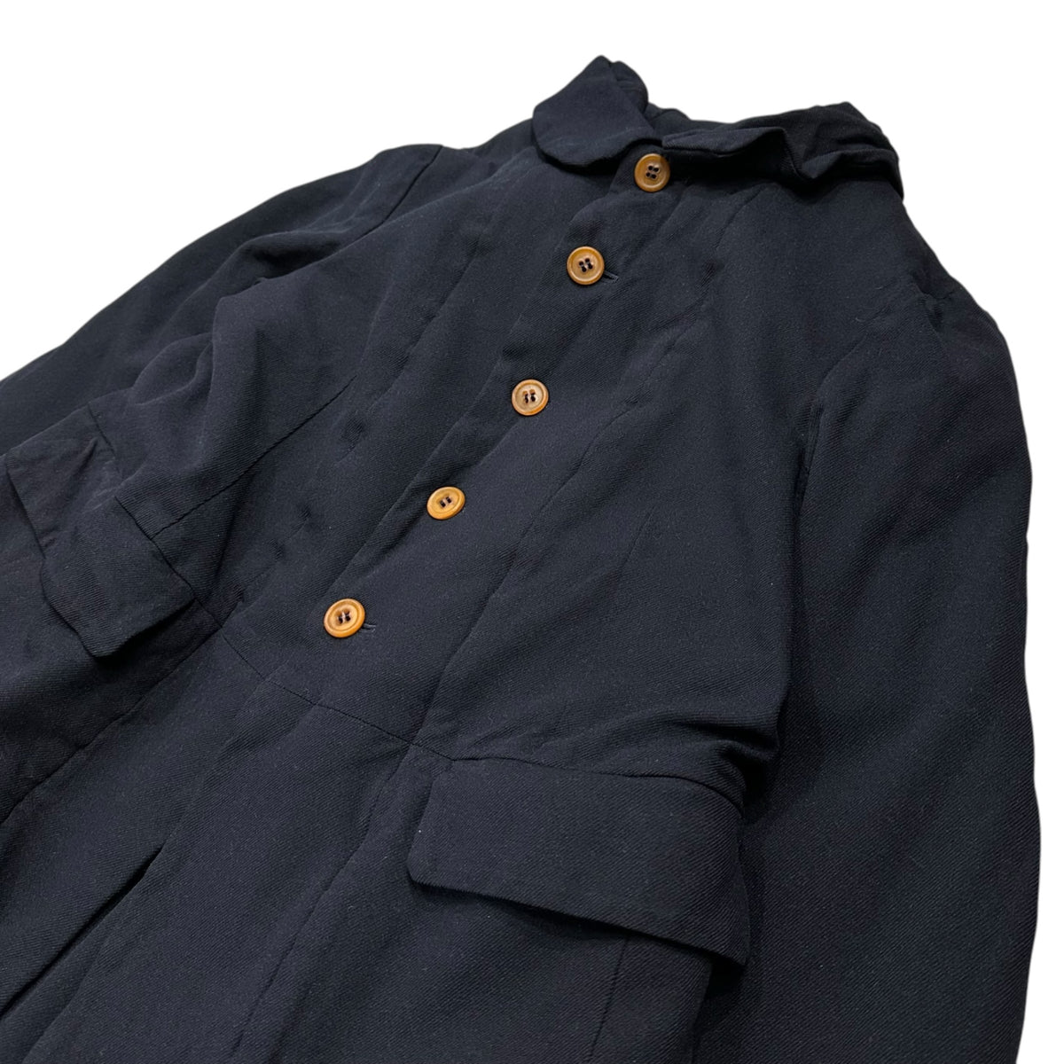 COMME des GARCONS COMME des GARCONS(コムデギャルソンコムデギャルソン) 2012AW Polyester Shrink Layered Round-Collar 5B Jacket ポリエステル縮絨 レイヤード 丸襟 5B ジャケット RJ-C015 XS ネイビー AD2012