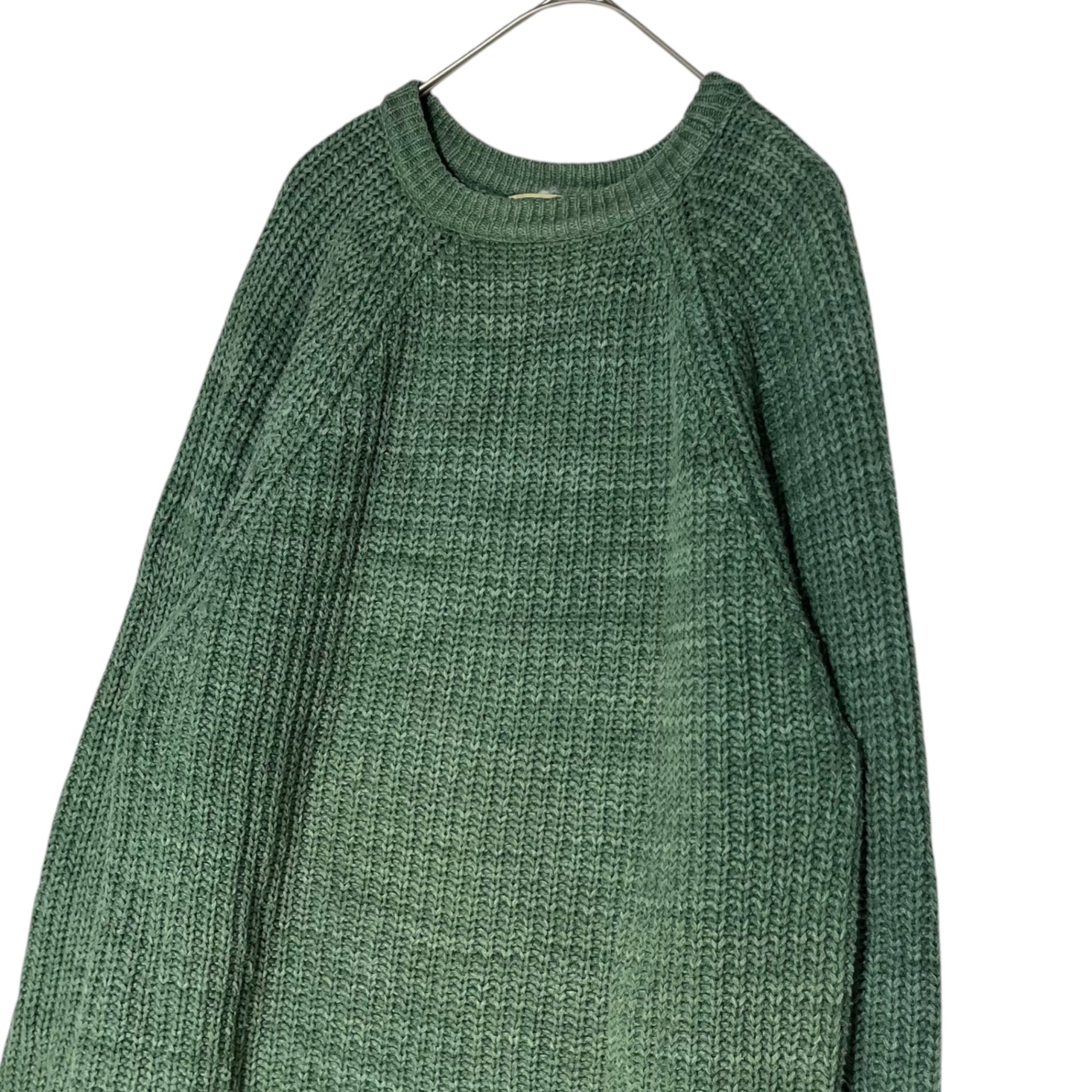 L.L.BEAN(エルエルビーン) 80's USA made cotton sweater コットン ニット M グリーン 80年代 USA製 セーター