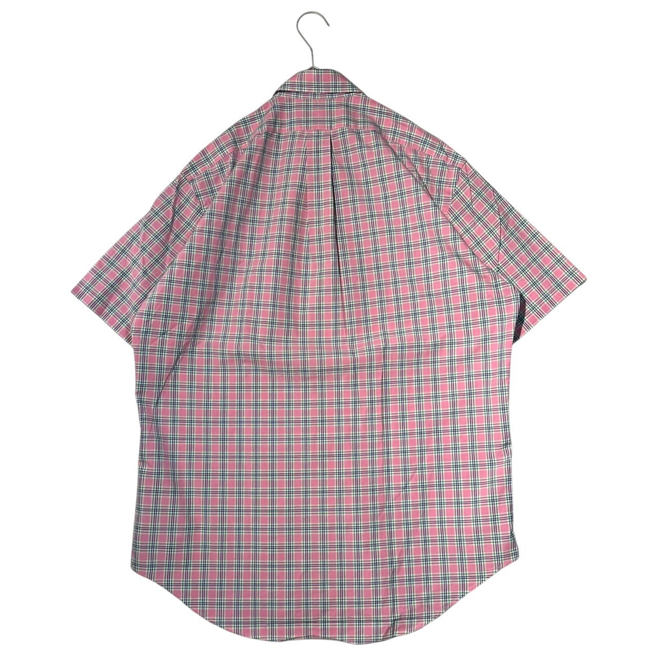 RALPH LAUREN(ラルフローレン) Logo embroidered S/S check shirt ロゴ 刺繍 半袖 チェック シャツ M ピンク