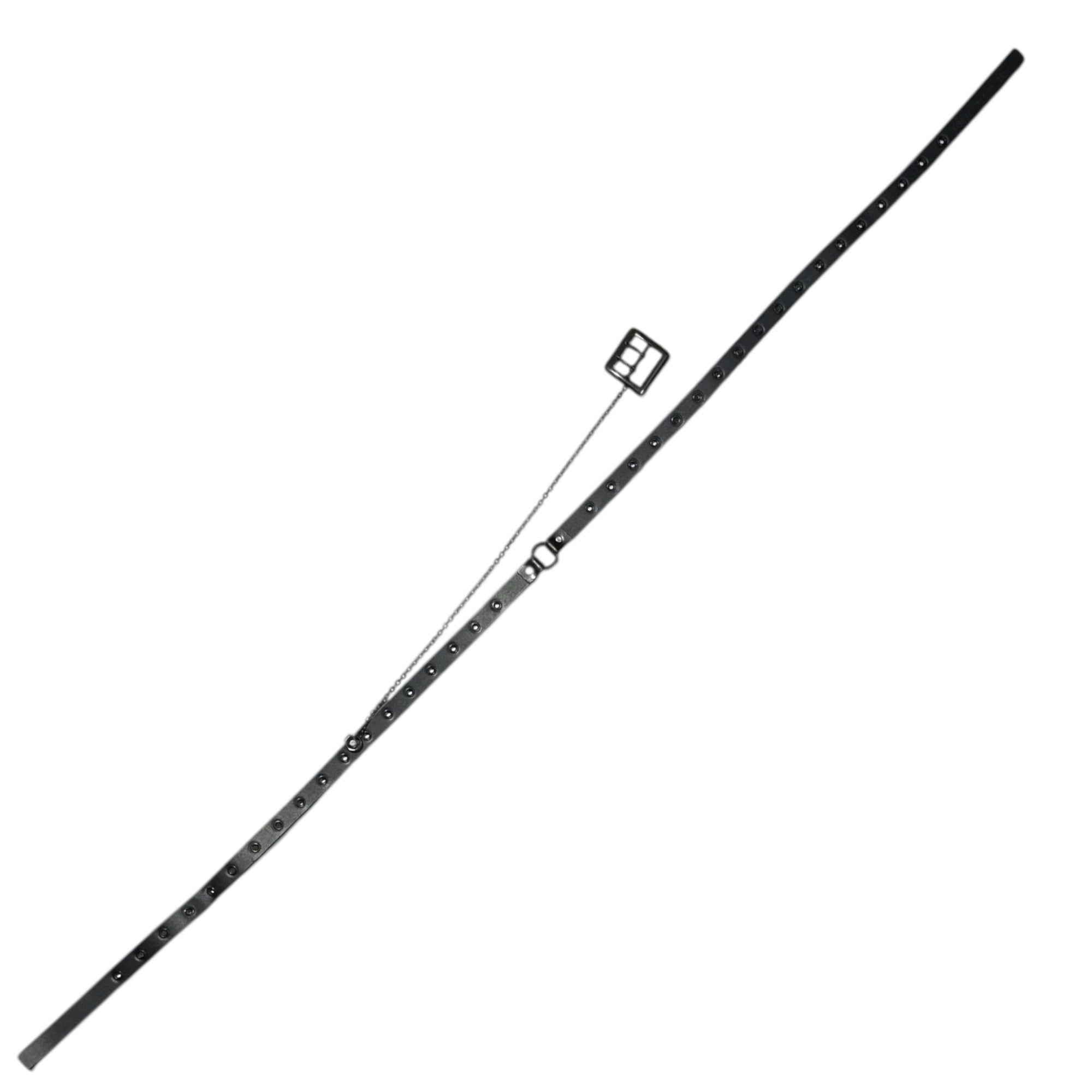 Y's Red Label(ワイズレッドレーベル) Punk Double-Chain Leather Belt パンク チェーン 2連 レザー ベルト ブラック