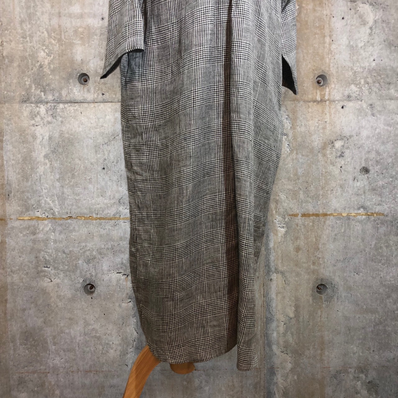 loin.(ロワン) ベルテッドチェックリネンワンピース CL82DR58K FREE グレー