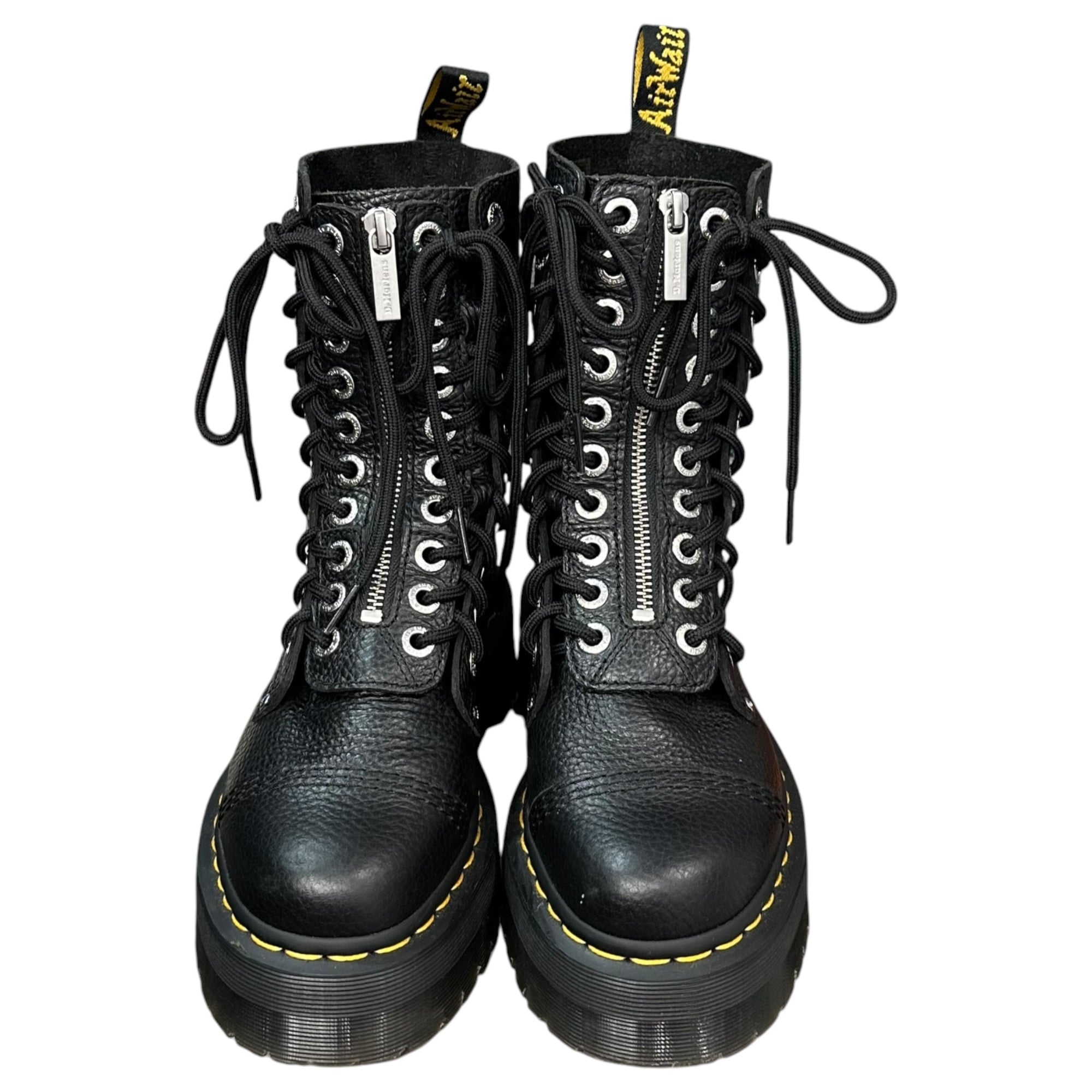 DR.MARTENS(ドクターマーチン) Center-Zip 10-Eyelet Lace-Up Boots センタージップ 10ホール レースアップ ブーツ AW006 KV07Y UK5(24.0cm程度) ブラック