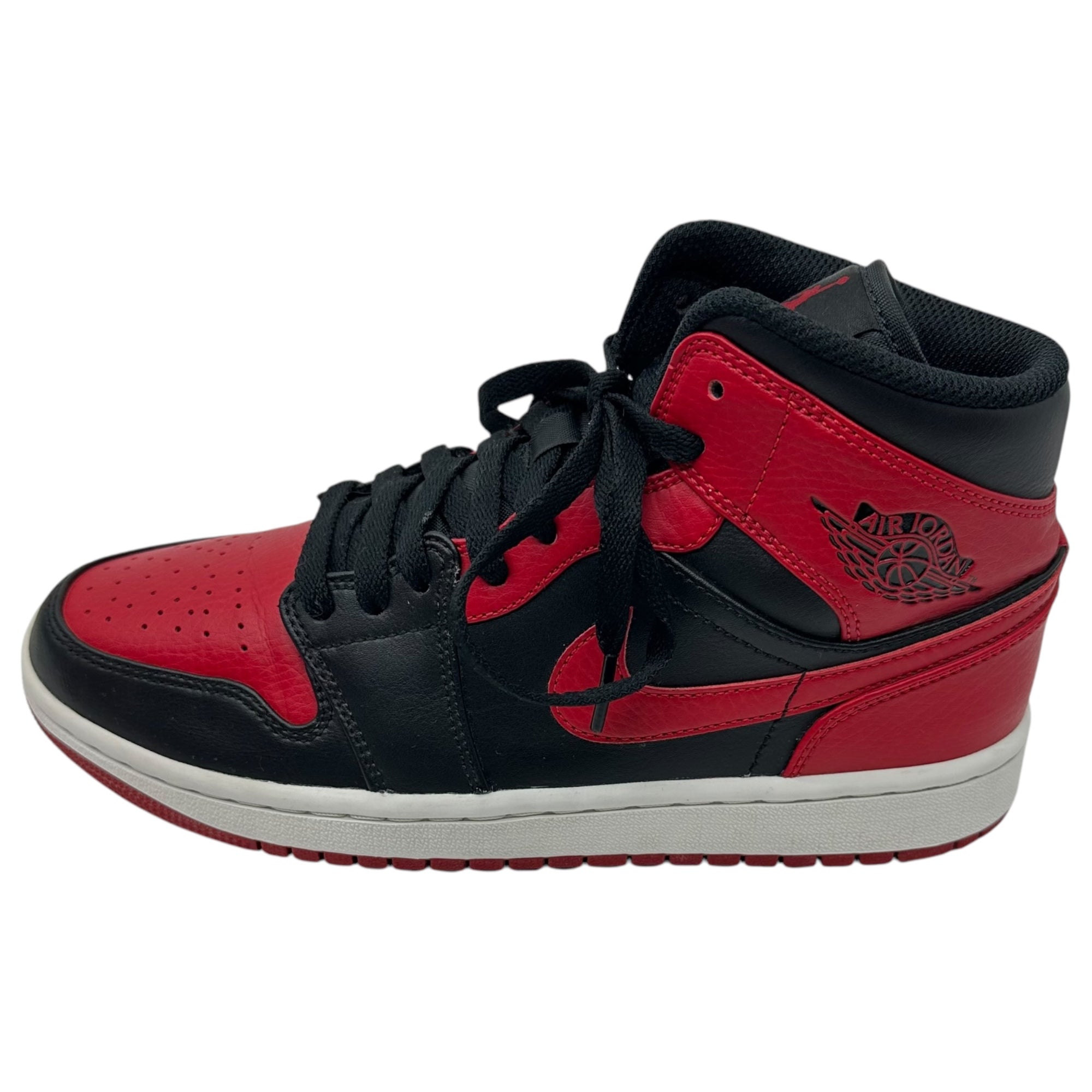 NIKE(ナイキ) Air Jordan 1 Mid "Bred" エア ジョーダン 1 ミッド ブレッド 554724-074 25cm ブラック×レッド ハイカット スニーカー