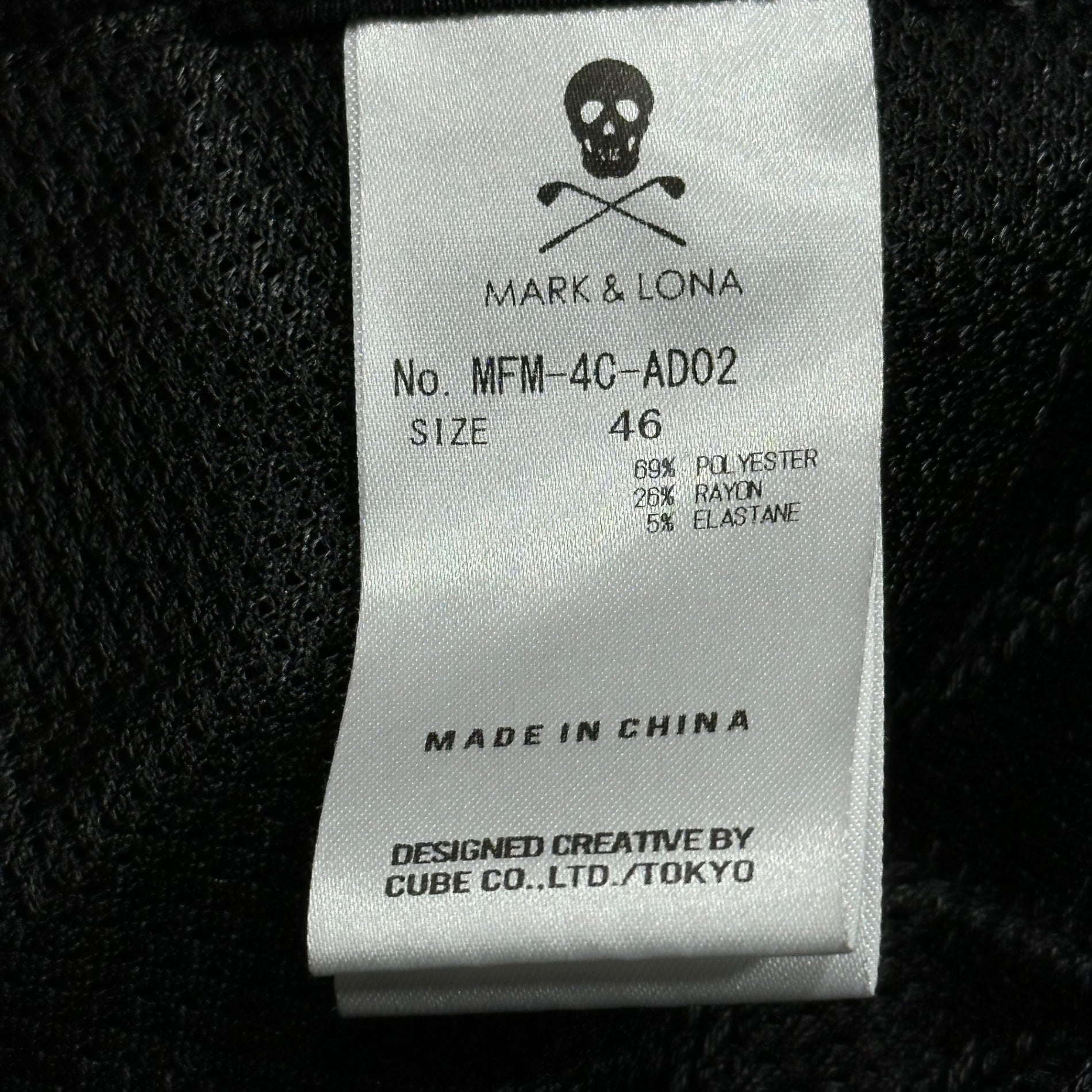 MARK & LONA(マークアンドロナ) 24AW SEAGREEN SPONGE ZIP CREW シーグリーン スポンジ ジップ クルー MFM-4C-AD02 46 ブラック ゴルフ