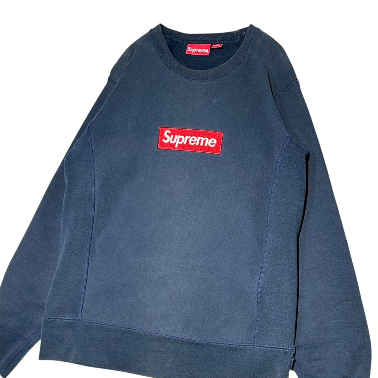 SUPREME(シュプリーム) Box Logo Crewneck ボックス ロゴ クルーネック スウェット S ネイビー×レッド
