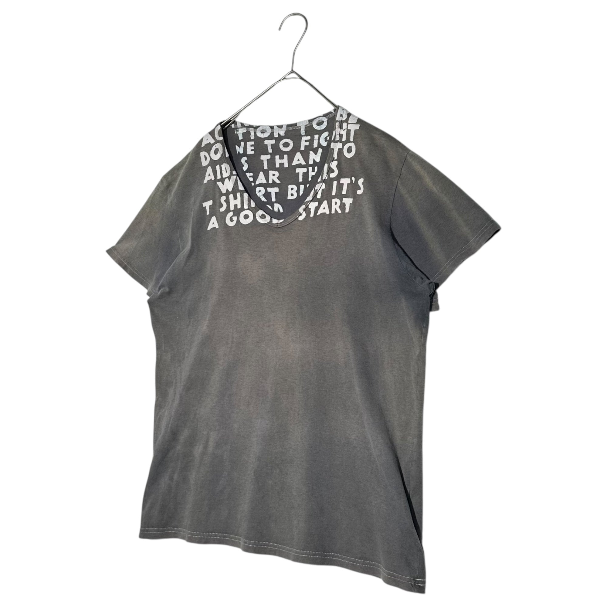 Maison Martin Margiela(メゾン マルタンマルジェラ) 08SS AIDS TEE エイズ Tシャツ 本人期 31 GC099 M(少し大きめ) グレー×ホワイト アーカイブ