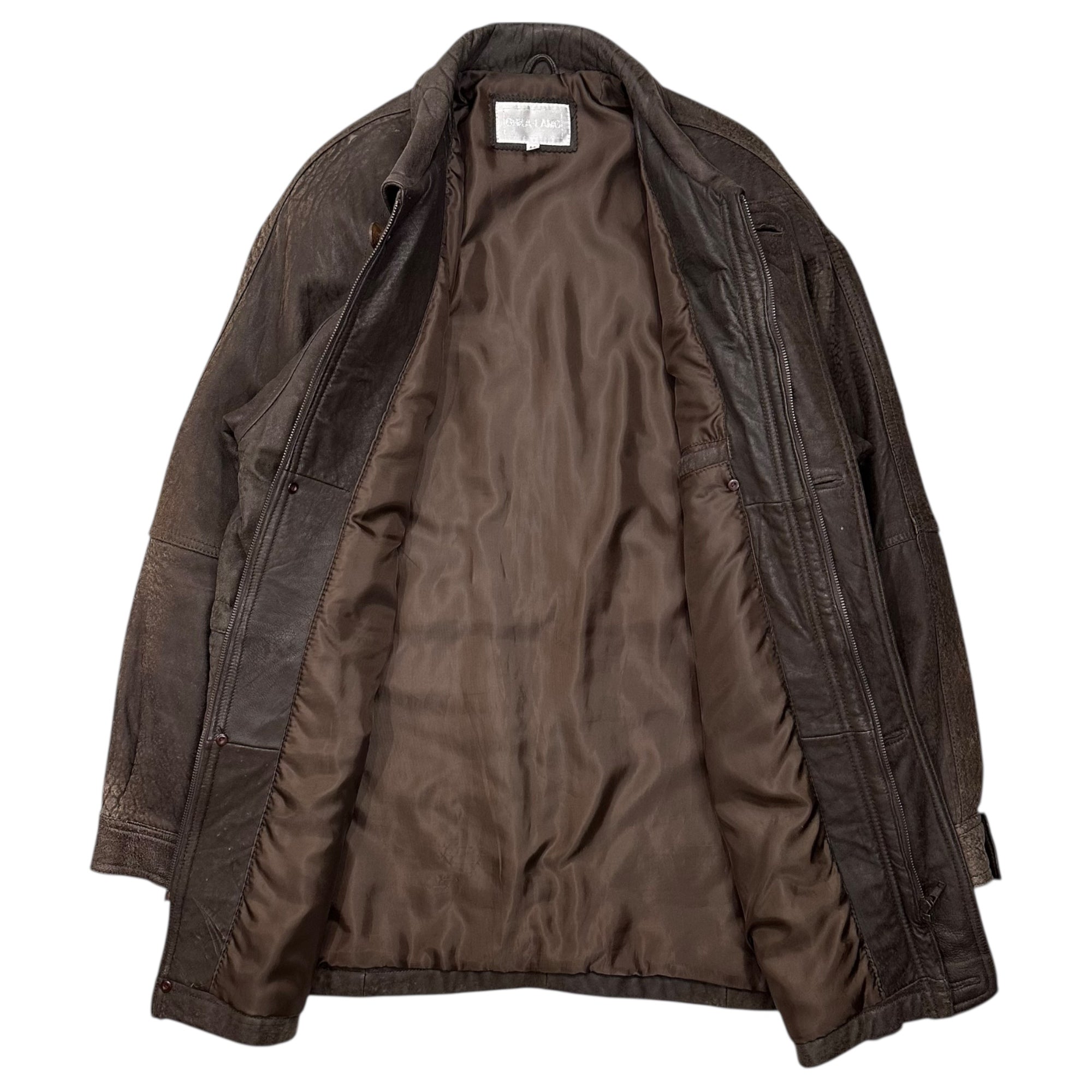 VINTAGE(ヴィンテージ) 00's Lambskin Half Coat ラムレザー ハーフ コート LL ブラウン OHKA LAMB